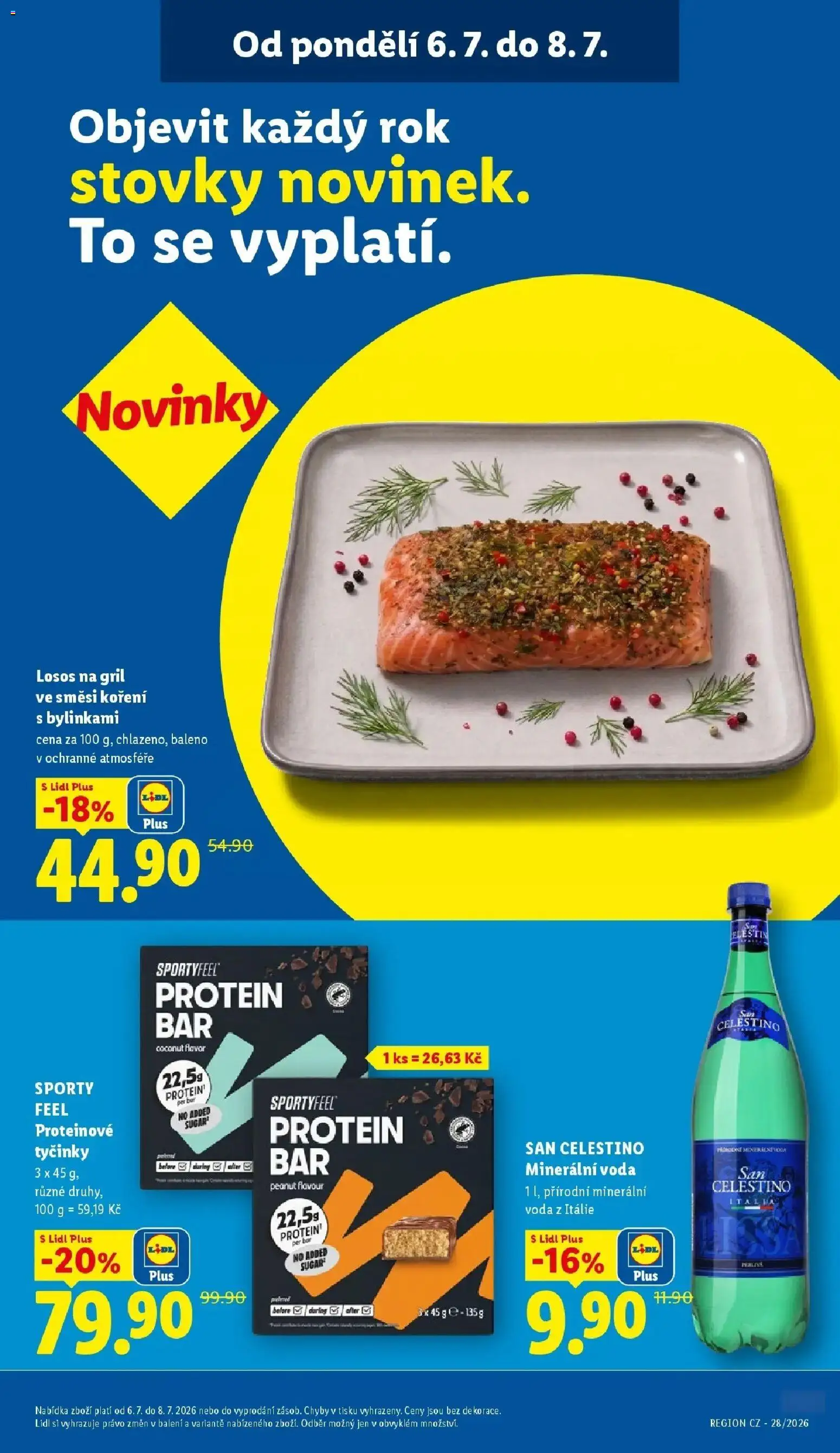 Lidl aktuální leták od 06.07.2026 | Strana: 26 | Produkty: Tyčinky, Losos, Gril, Protein