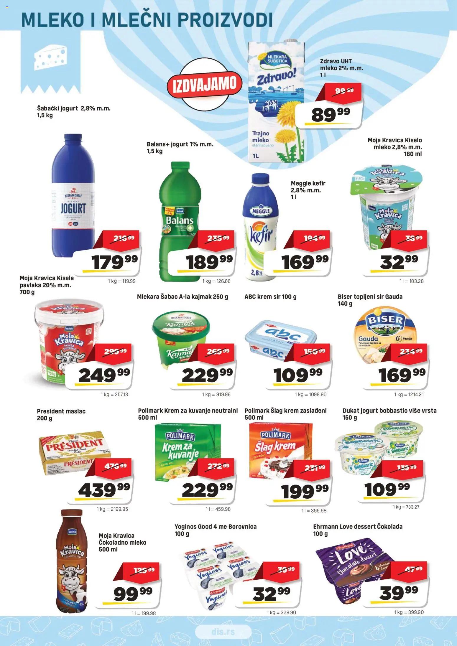 Super DIS katalog - važi od 30.07.2026 | Strana: 4 | Proizvode: Šlag, Jogurt, Topljeni sir, Pavlaka