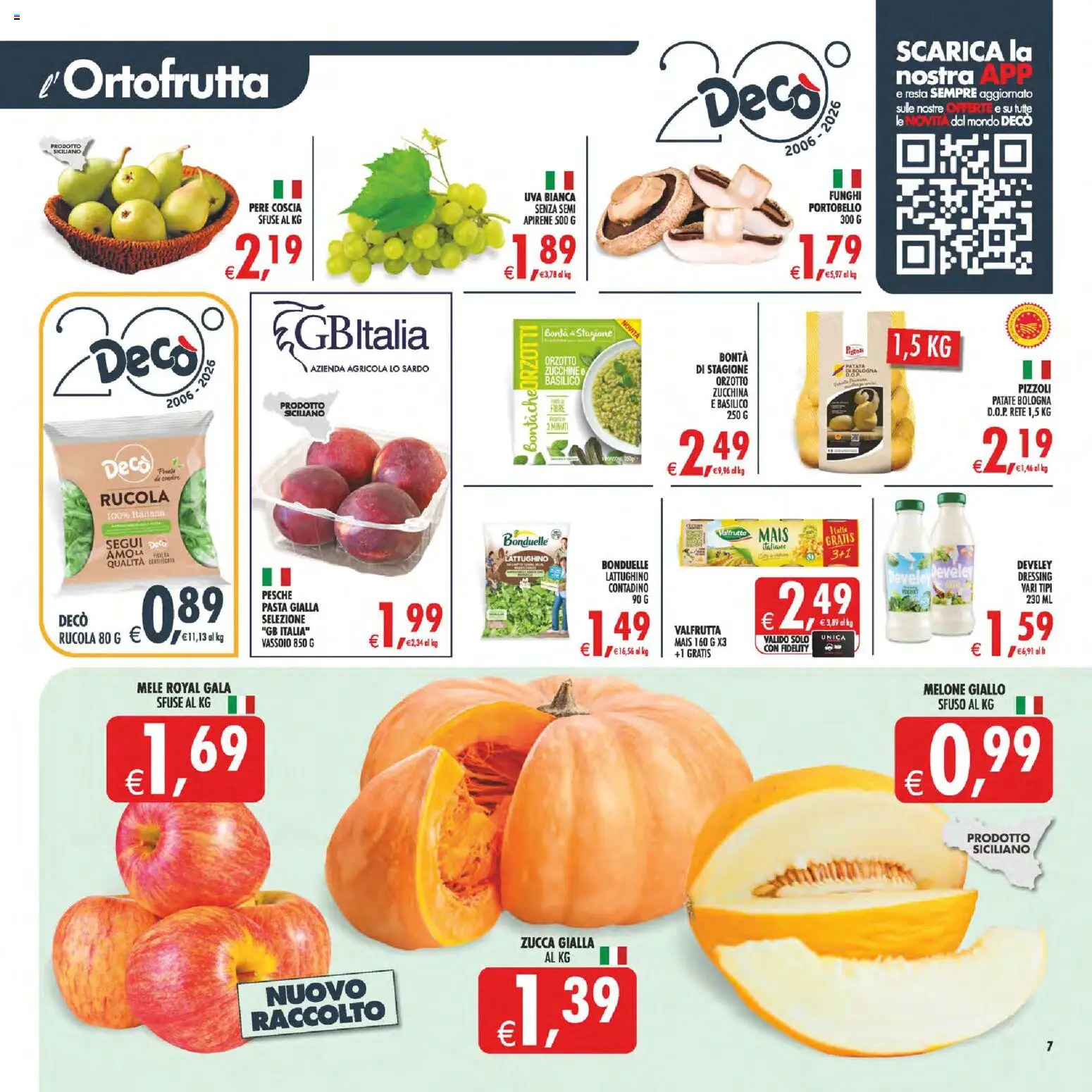 Volantino Decò del 01/09/2026 | Pagina: 7 | Prodotti: Pere, Patate, Uva, Basilico