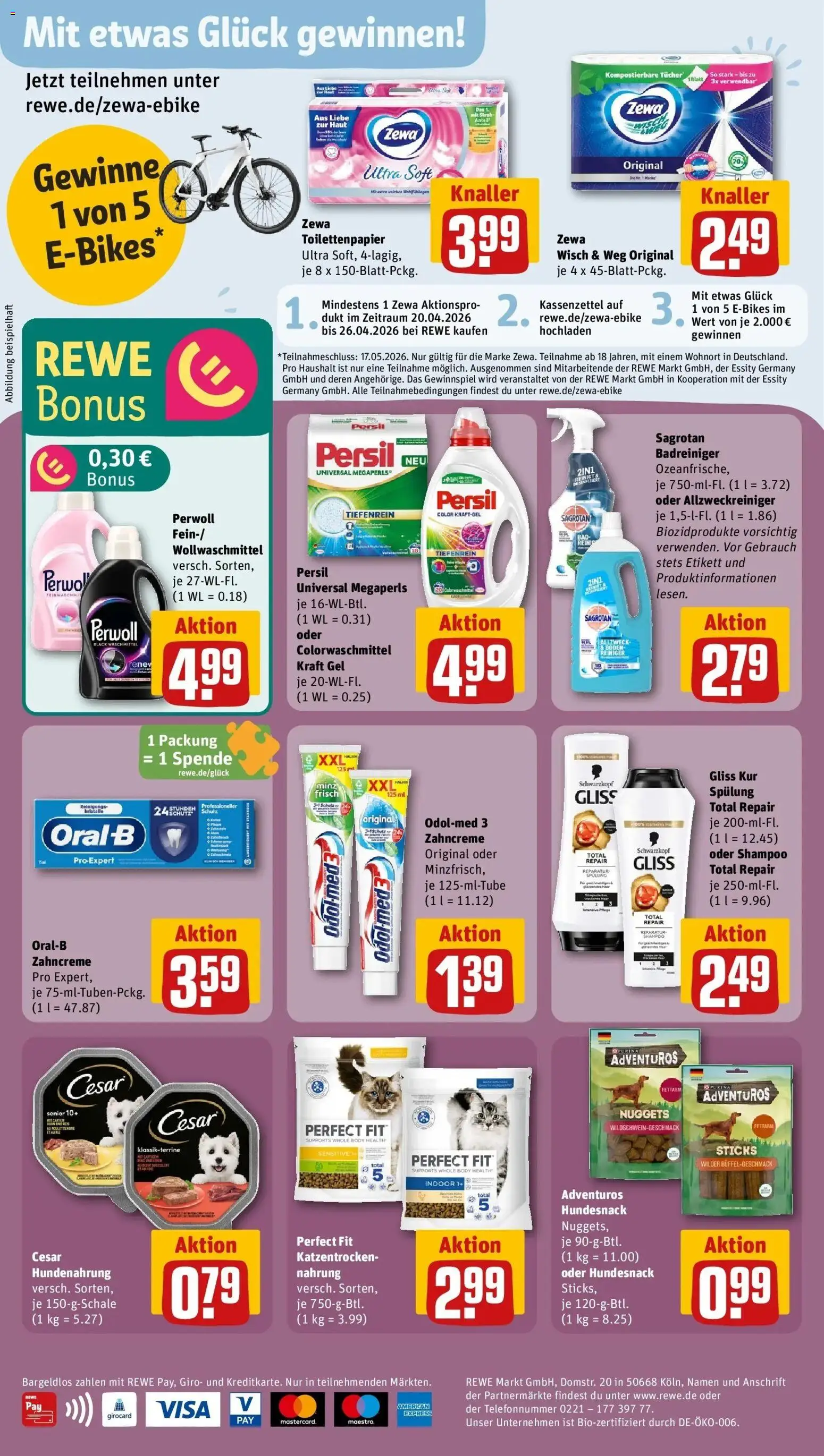 Rewe Prospekt Berlin / Steglitz	 – gültig ab 20.04.2026 | Seite: 22 | Produkte: Zewa, Shampoo, Persil, Toilettenpapier