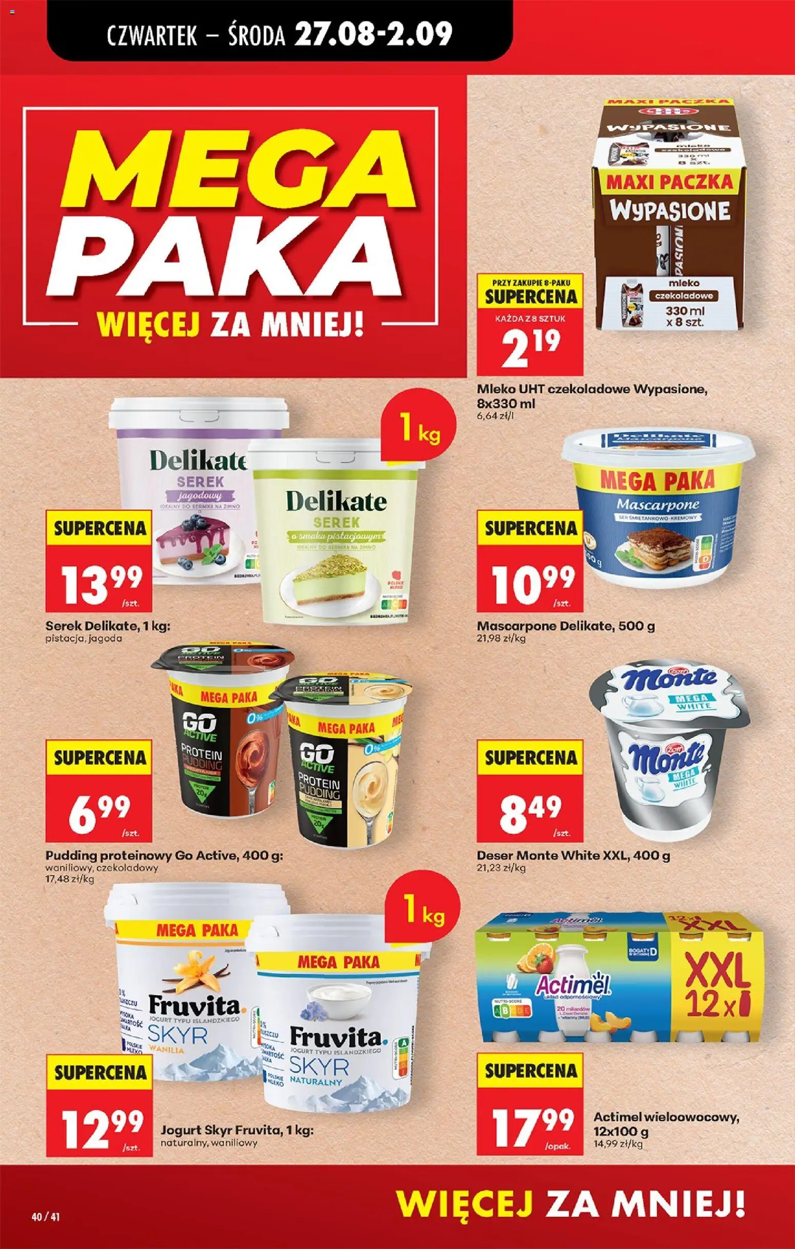 Biedronka Polsko leták - Codziennie niskie ceny od 27.08.2026 | Strana: 58 | Produkty: Mléko, Skyr, Actimel, Mascarpone