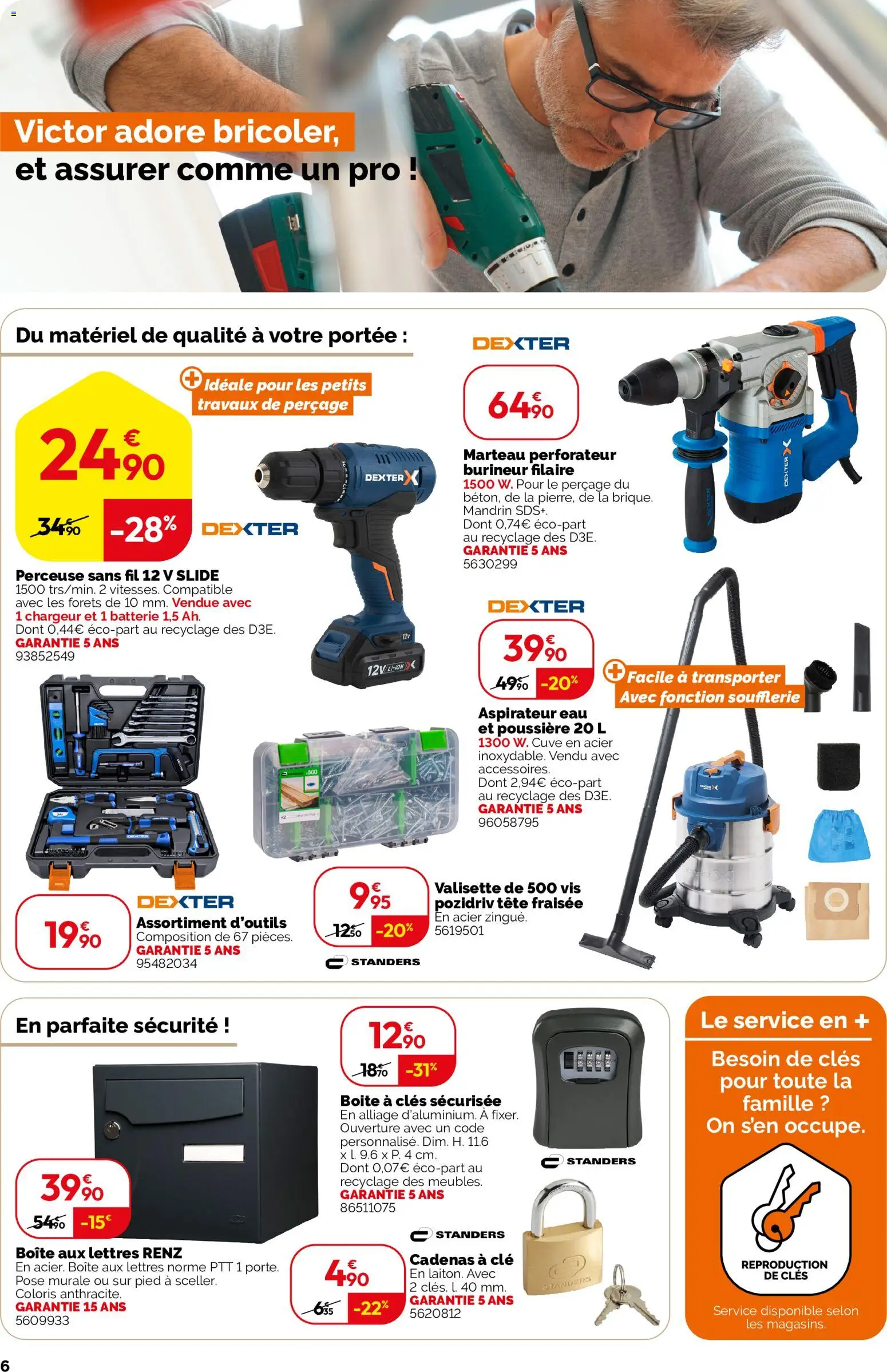 {H1} | Page: 6 | Produits: Clé, Aspirateur, Boîte à clés, Aspirateur eau et poussière