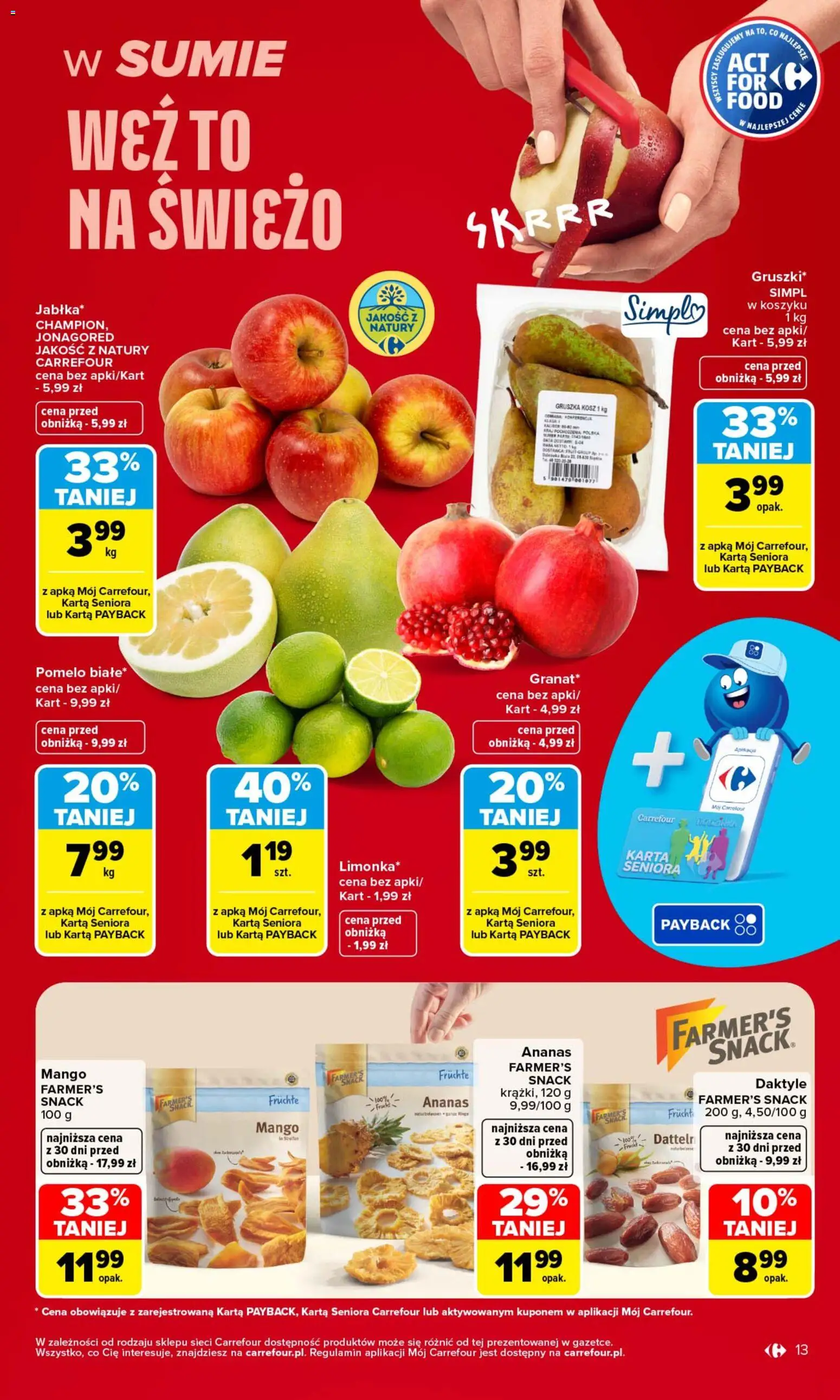 Carrefour gazetka od 26.10.2026 | Strona: 13 | Produkty: Karta, Limonka, Gruszka, Pomelo