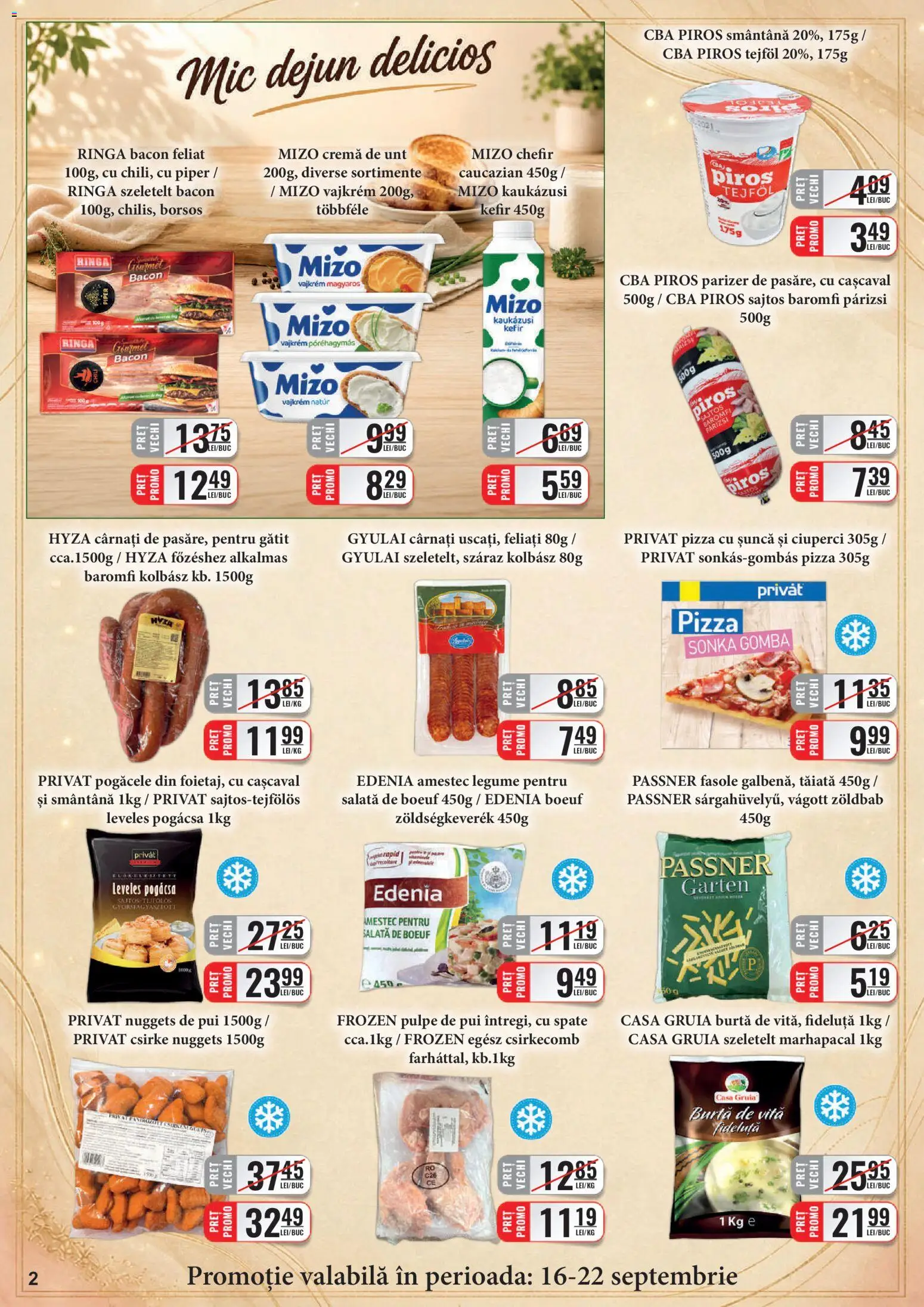 Noul catalog CBA – valabil de la 16.09.2026 | Pagină: 2 | Produse: Vită, Pui, Ciuperci, Cremă