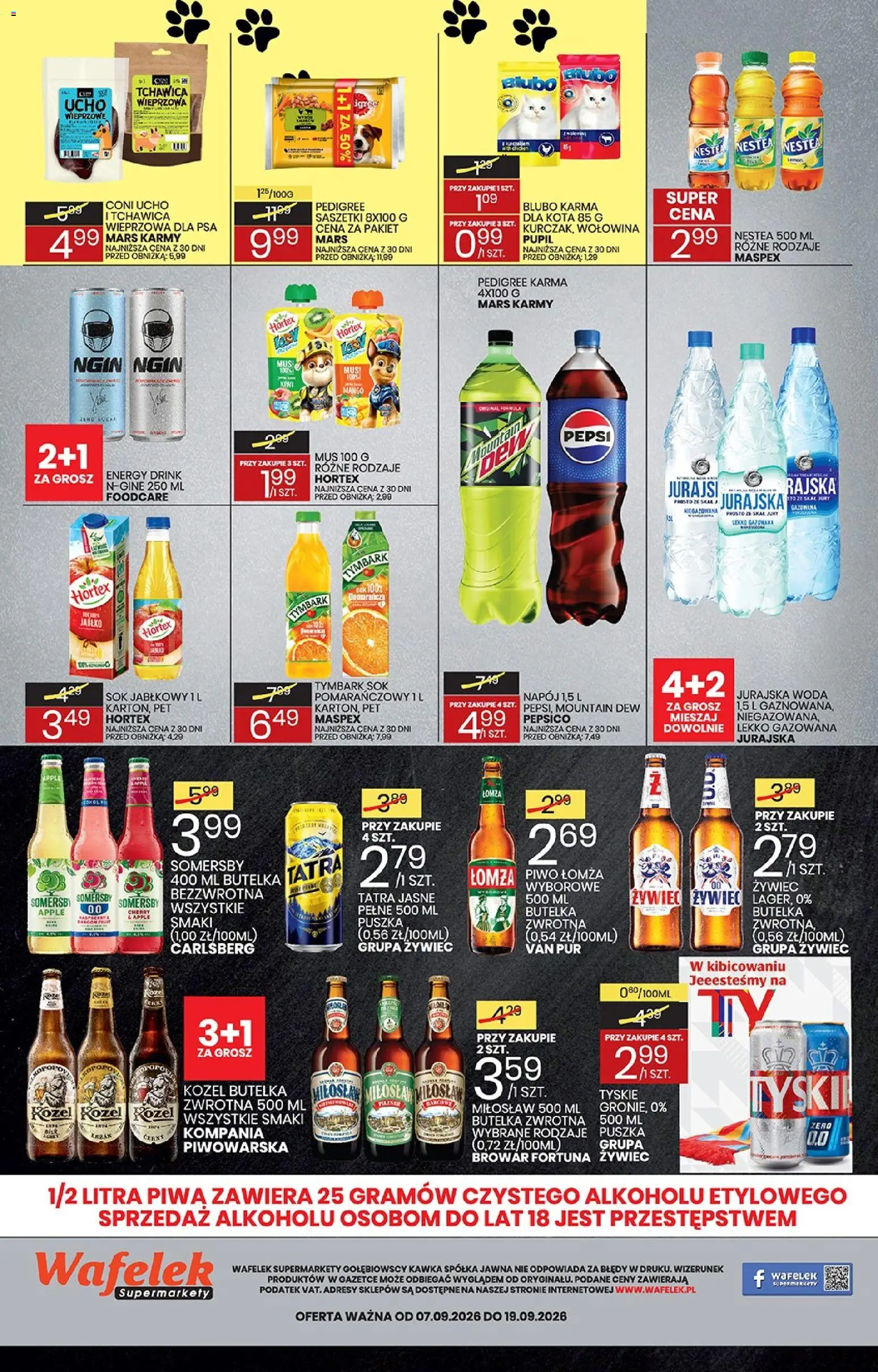 Wafelek gazetka od 07.09.2026 | Strona: 8 | Produkty: Mango, Tymbark, Pedigree, Piwo
