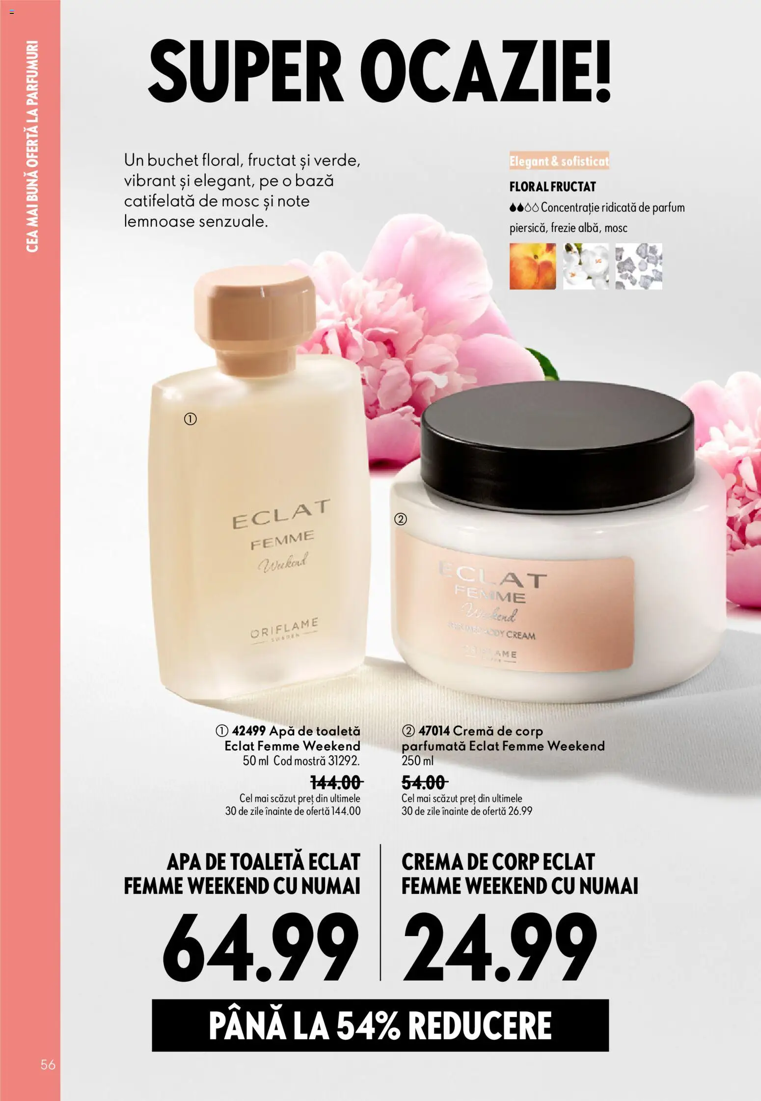 Noul catalog Oriflame – valabil de la 19.08.2026 | Pagină: 56 | Produse: Toaletă, Parfum, Apă de toaletă, Cremă de corp
