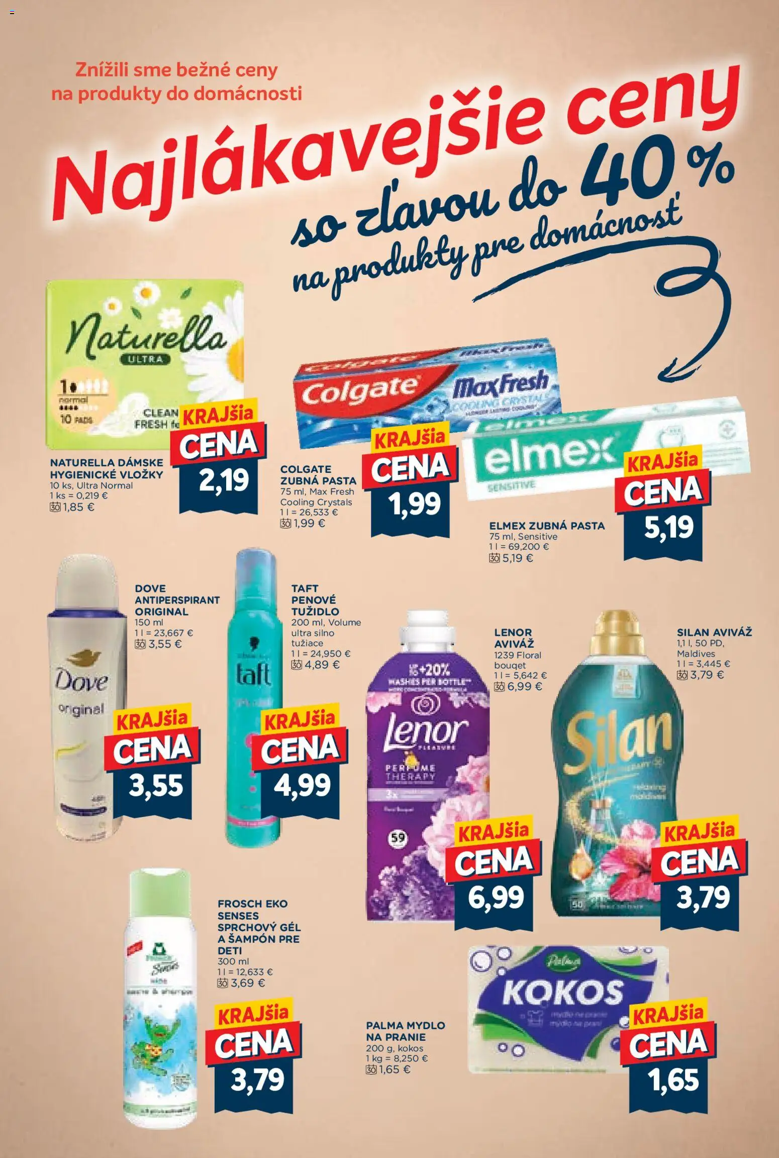 Nové Kraj akcie – leták je platný od 21.05.2026 | Strana: 14 | Produkty: Šampón, Sprchový gél, Antiperspirant, Zubná pasta