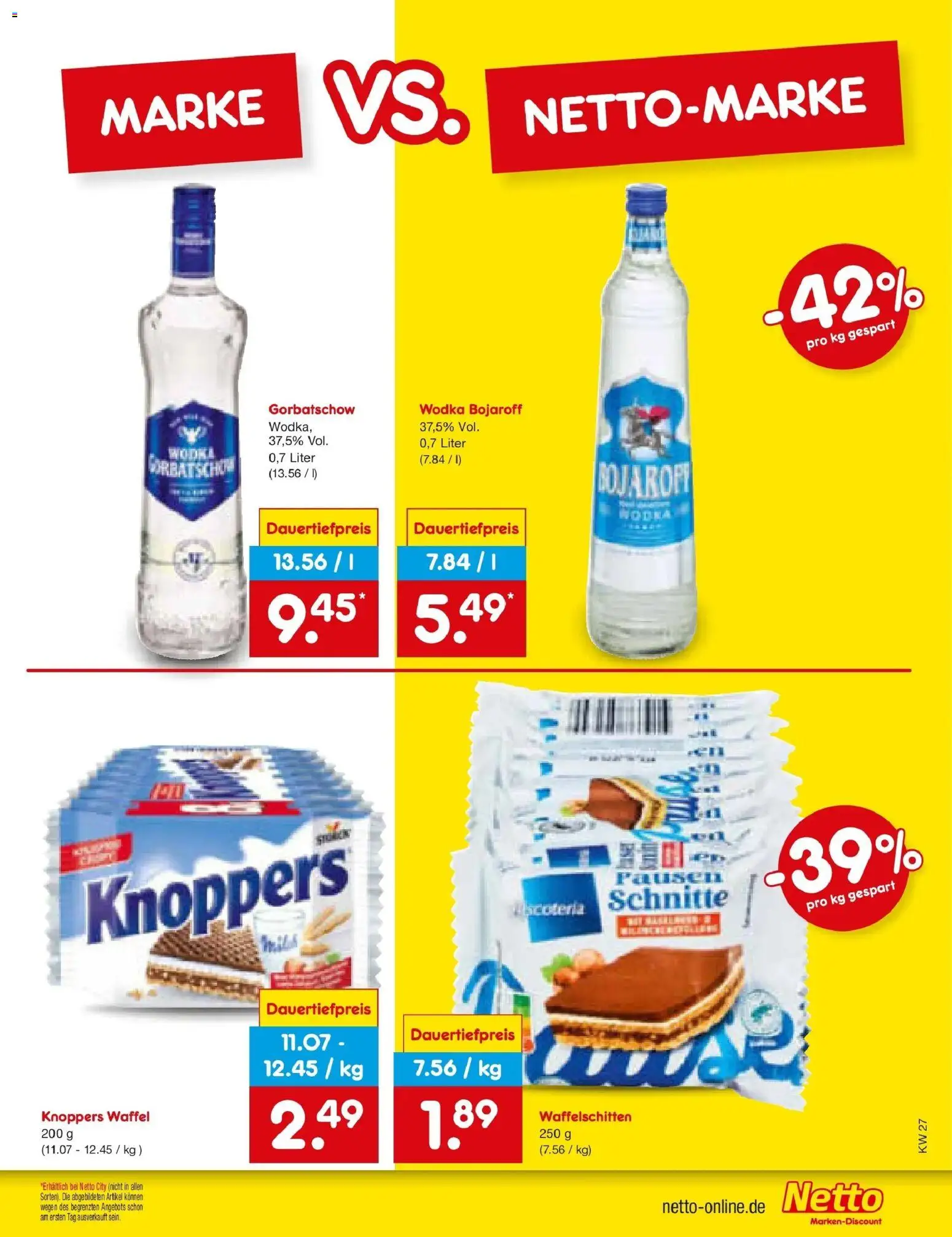 Netto Marken-Discount Prospekt Mistelbach – gültig ab 28.06.2026 | Seite: 61 | Produkte: Knoppers, Wodka