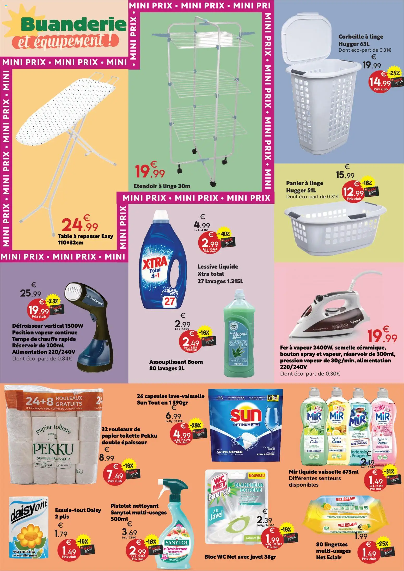 {H1} | Page: 19 | Produits: Panier à linge, Étendoir à linge, bloc WC, Panier