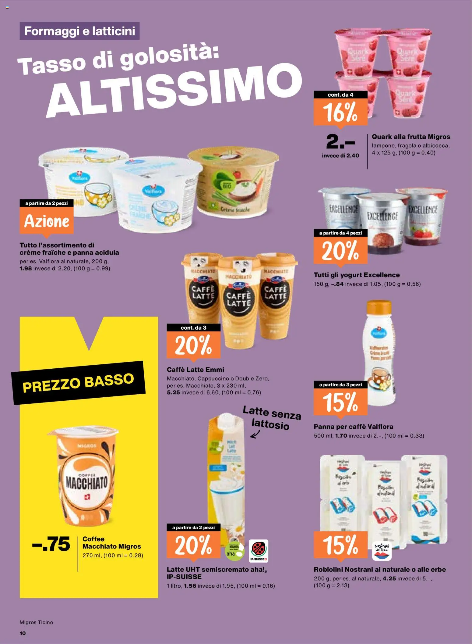 Migros aktionen IT – gültig ab 17.09.2026 | Seite: 10 | Produkte: Quark, Cappuccino, Creme
