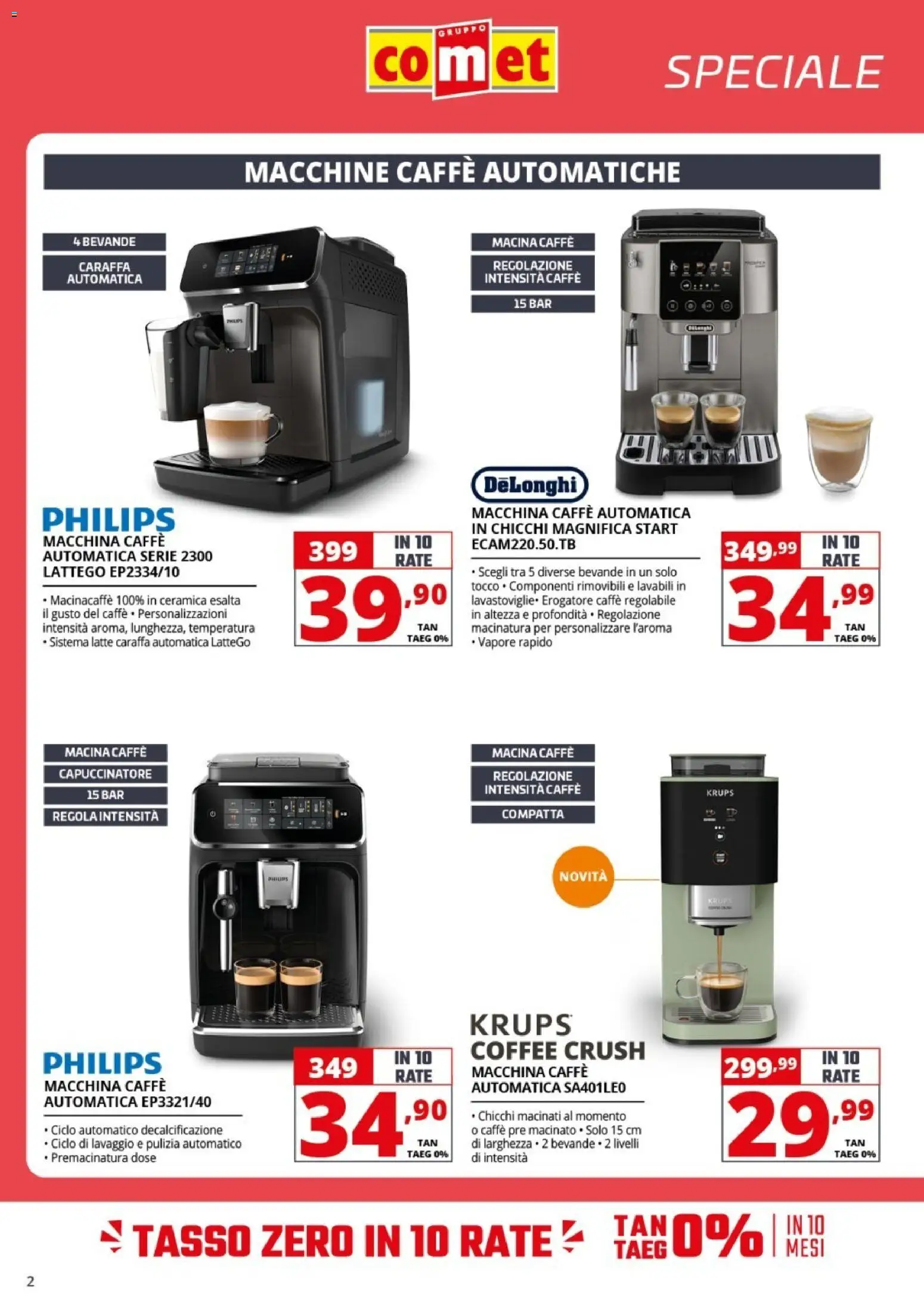 Volantino Comet del 18/07/2026 | Pagina: 2 | Prodotti: Caraffa, Caffè, Latte, Macina