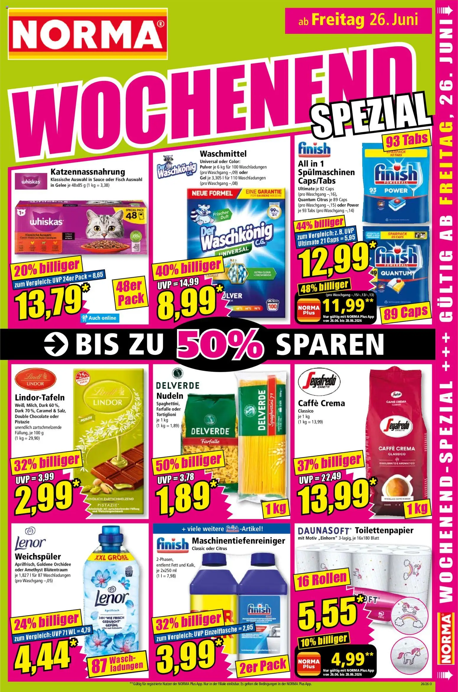 Norma Prospekt – gültig ab 22.06.2026 | Seite: 17 | Produkte: Lenor, Fisch, Nudeln, Whiskas