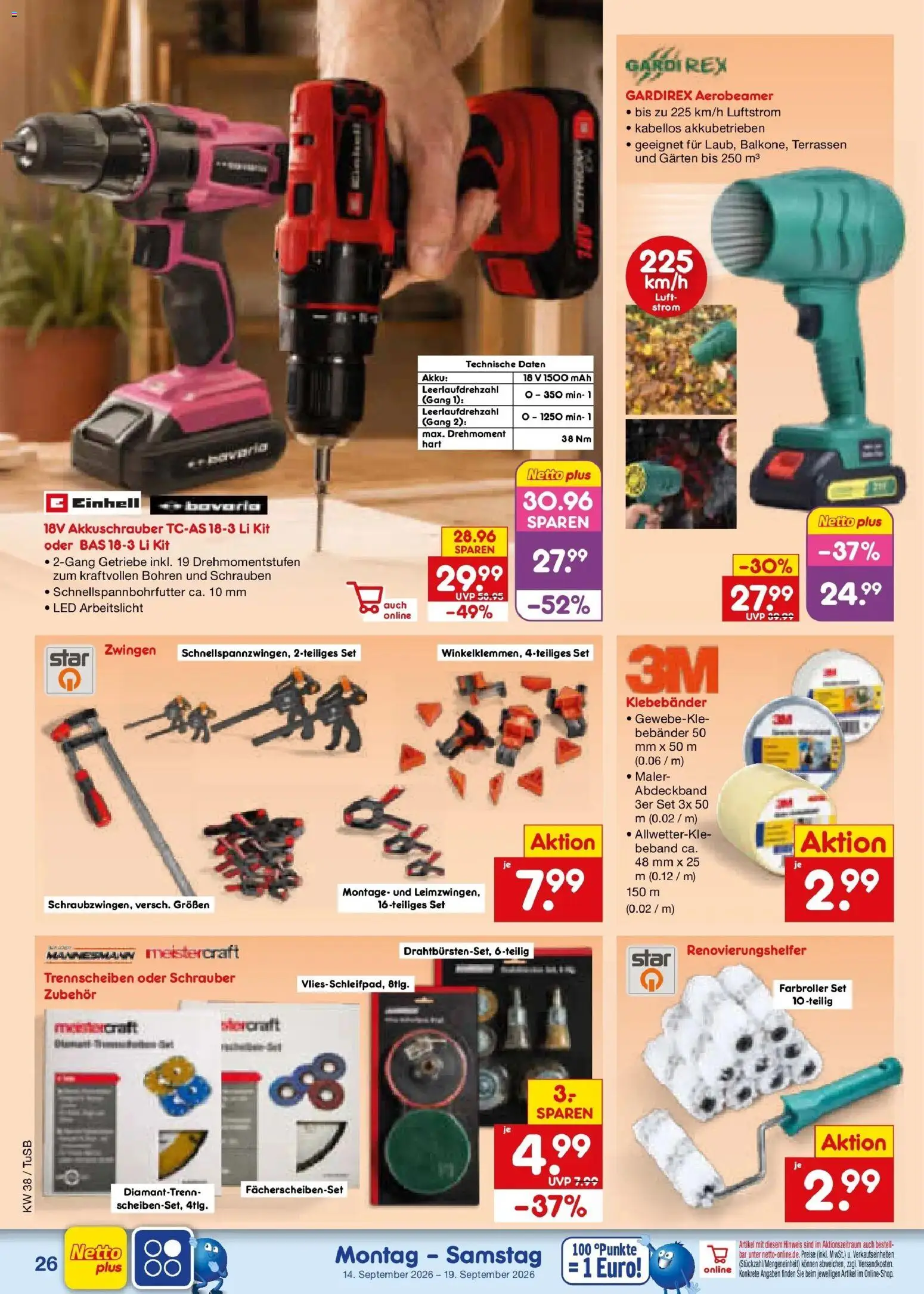 Netto Marken-Discount Prospekt Sindelfingen – gültig ab 14.09.2026 | Seite: 38 | Produkte: Akkuschrauber