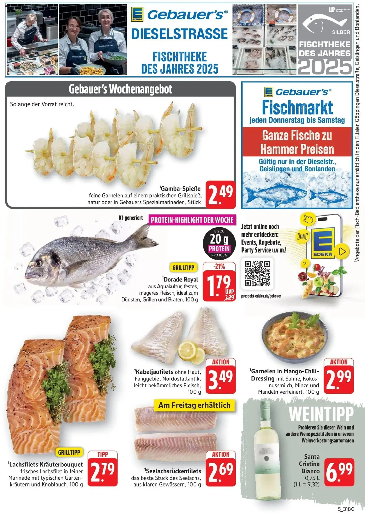 Edeka Prospekt Eislingen (ab 17.08.2026) » Angebote Online | Seite: 5 | Produkte: Dressing, Garnelen, Mandeln, Wein