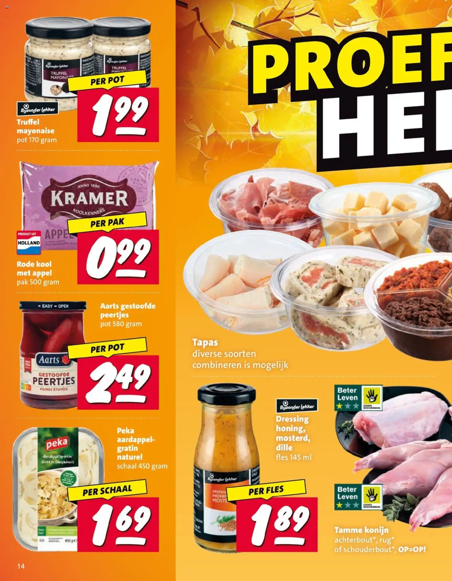 {H1} | Pagina: 14 | Producten: Fles, Dressing, Mayonaise, Appel