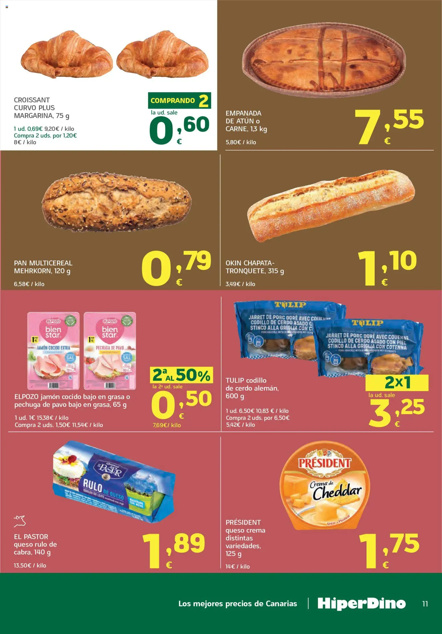 HiperDino folleto │ válido desde el 09.06.2026 | Página: 11 | Productos: Queso, Pan, Jamón cocido, Crema