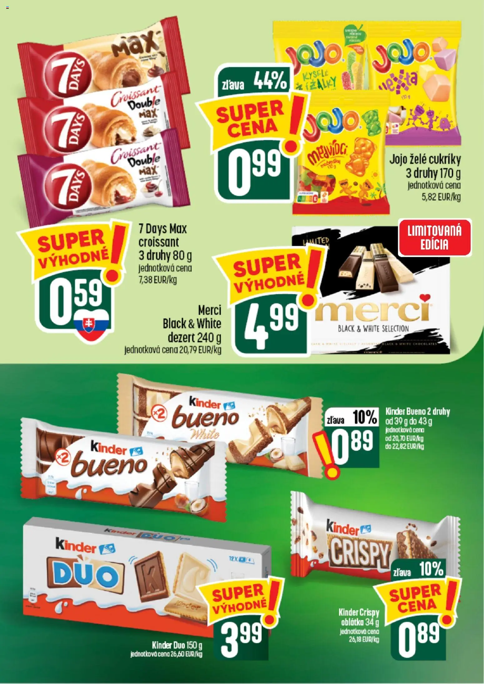 Nové COOP Jednota akcie – leták je platný od 26.08.2026 | Strana: 41 | Produkty: Merci, Kinder, Kinder Bueno, Cukríky