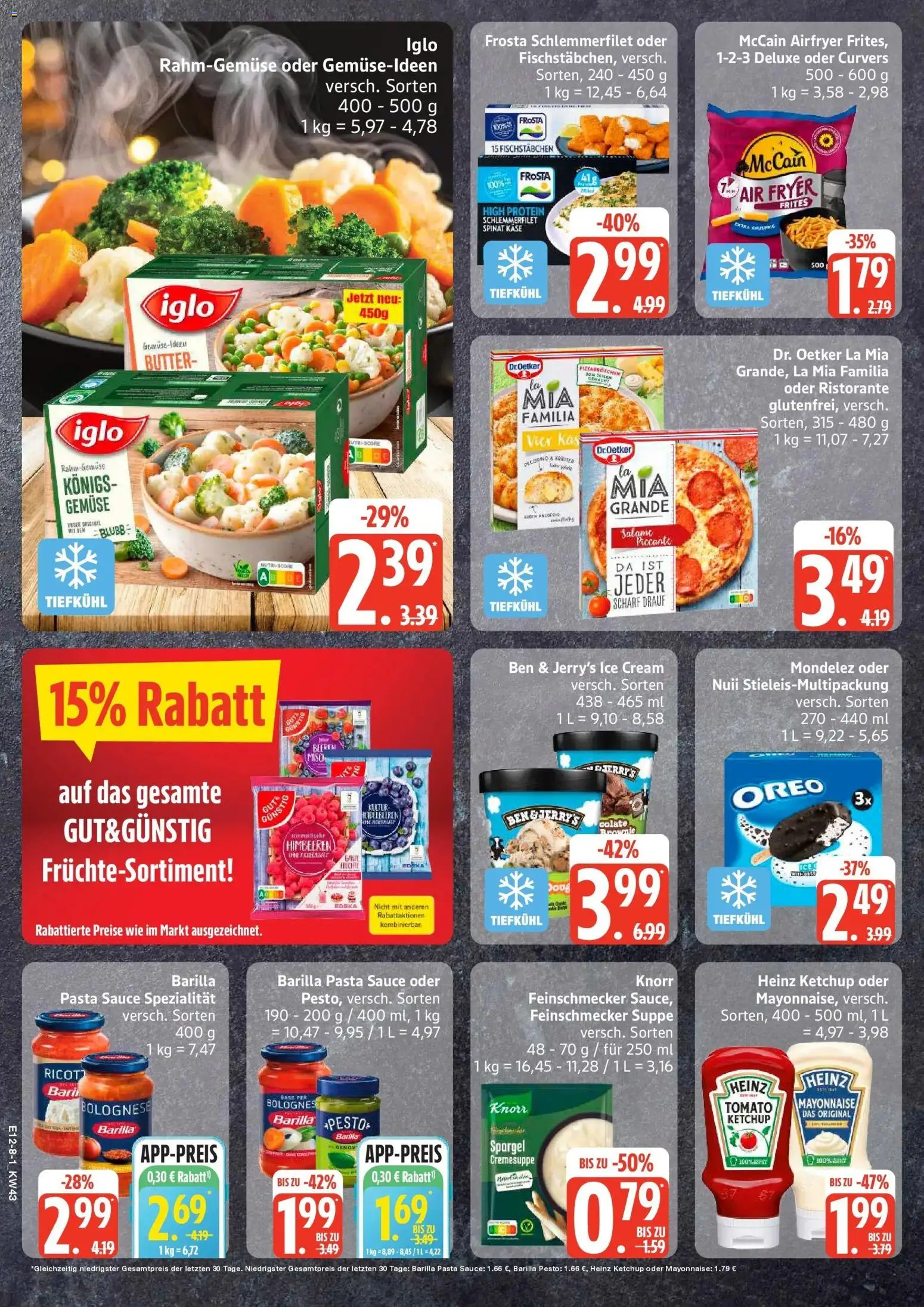 Edeka Prospekt Norderstedt (ab 19.10.2026) » Angebote Online | Seite: 8 | Produkte: Iglo, Frosta, Pasta, Ketchup