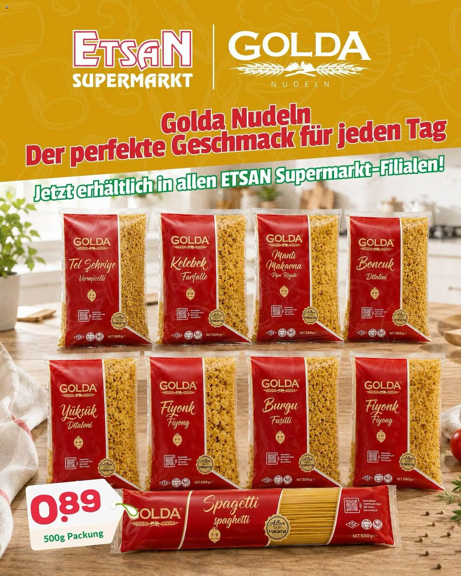 ETSAN Golda Nudeln gültig ab 04.08.2026 | Seite: 1 | Produkte: Hajdina liszt, Nudeln