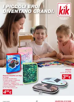 Anteprima del volantino KiK volantino Scuola valido a partire dal 27/07/2026