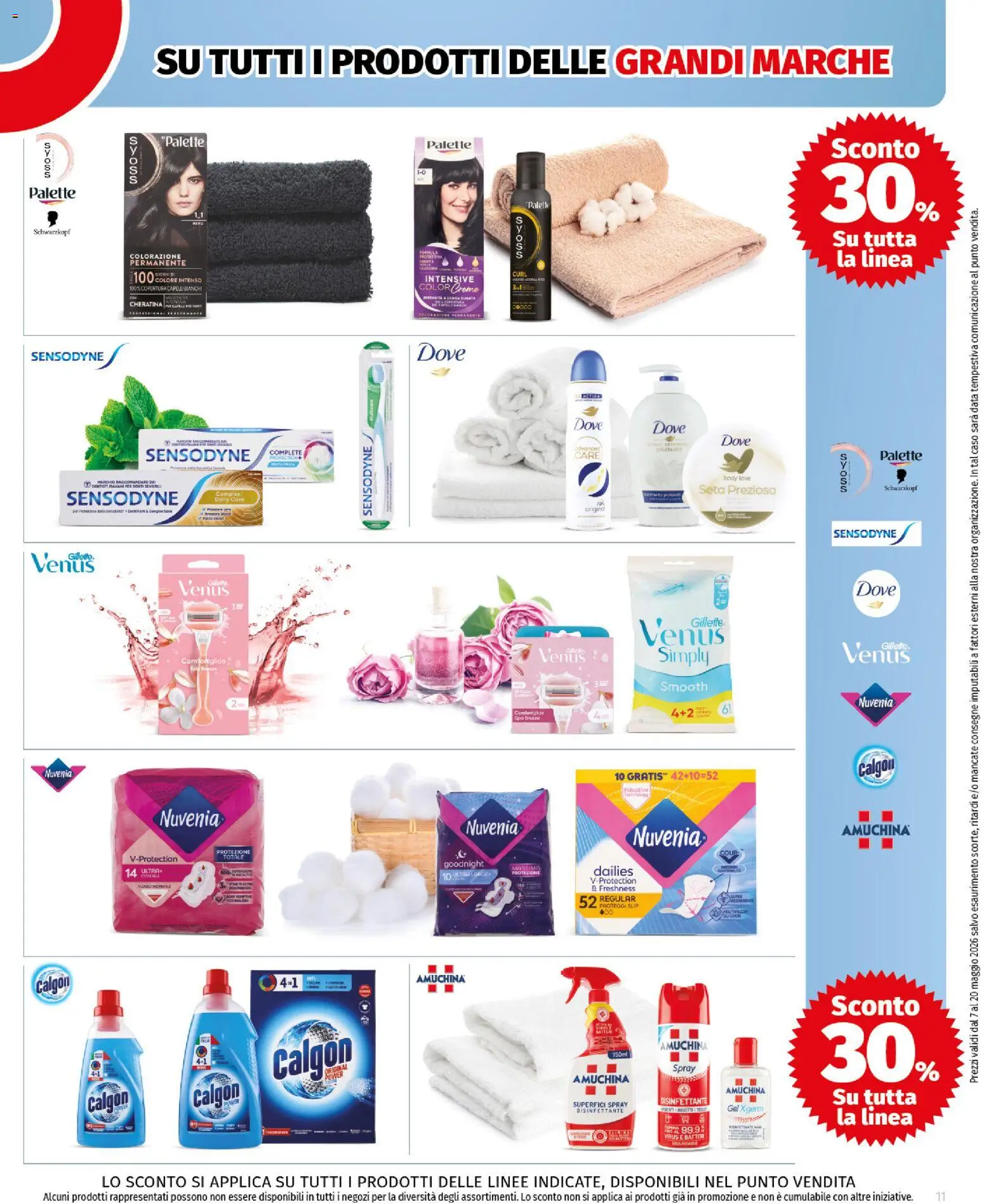 Volantino COOP del 07.05.2026 | Pagina: 11 | Prodotti: Spray disinfettante, Proteggi slip, Slip, Data