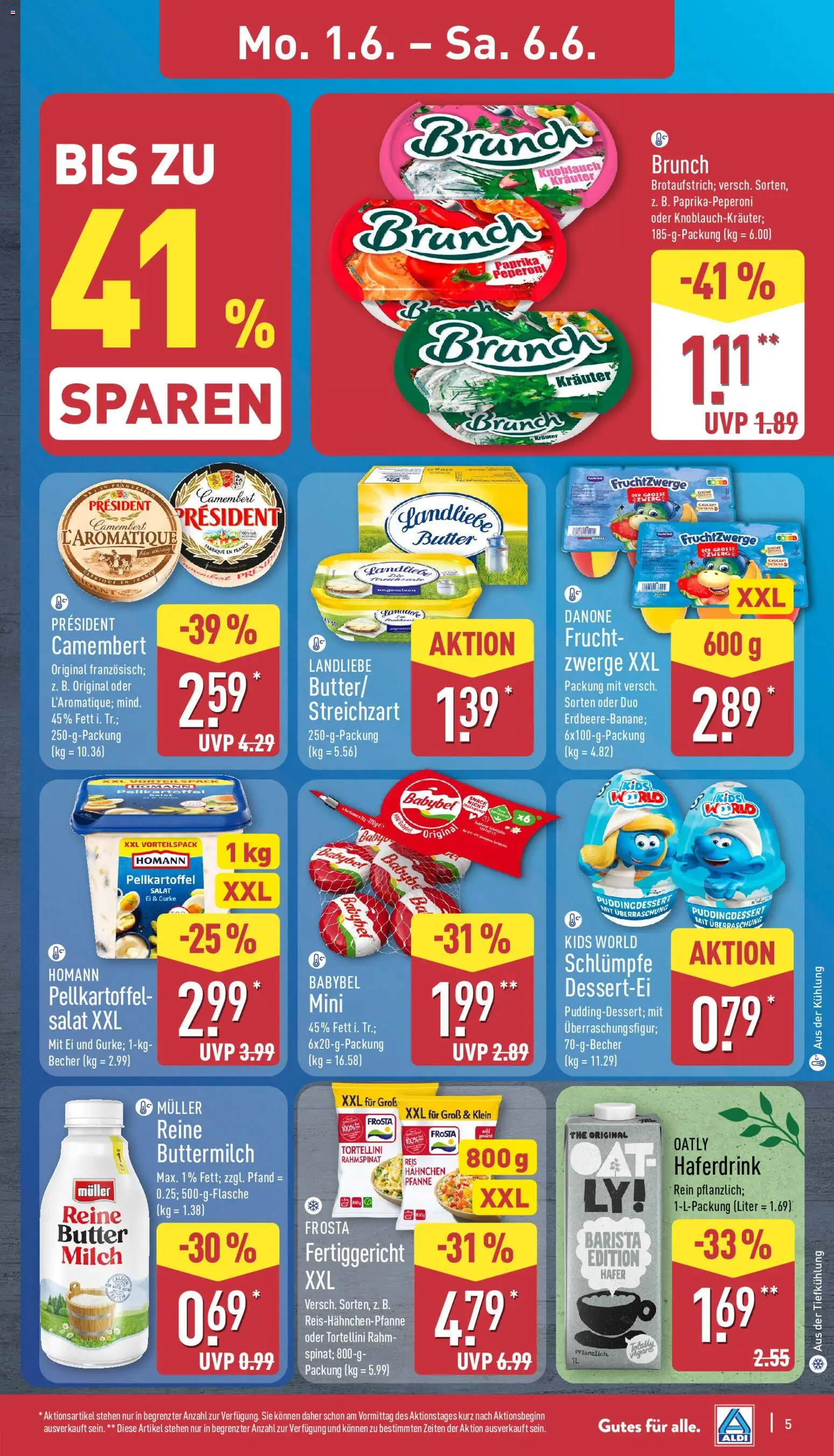 Aldi Prospekt – gültig ab 01.06.2026 | Seite: 5 | Produkte: Hahnchen, Knoblauch, Babybel, Salat