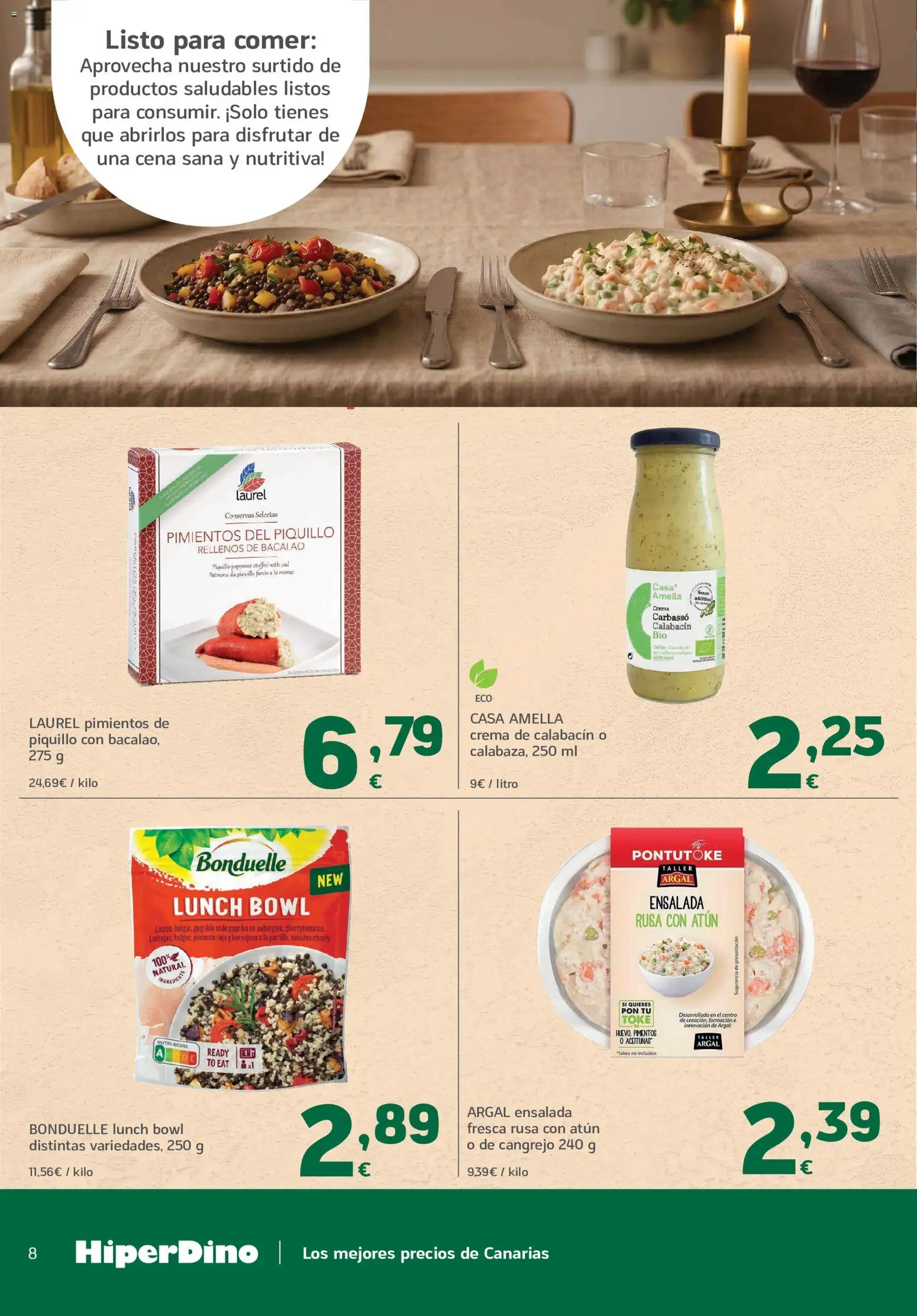 HiperDino folleto │ válido desde el 25.05.2026 | Página: 8 | Productos: Calabacín, Tomates, Crema, Ensalada
