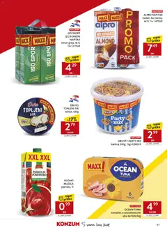 Konzum Katalog - Pregled kataloga iz trgovine Konzum, vrijedi od 09.09.2026 | Stranica: 11 | Proizvodi: Topljeni sir, Sir, Tuna, Napitak