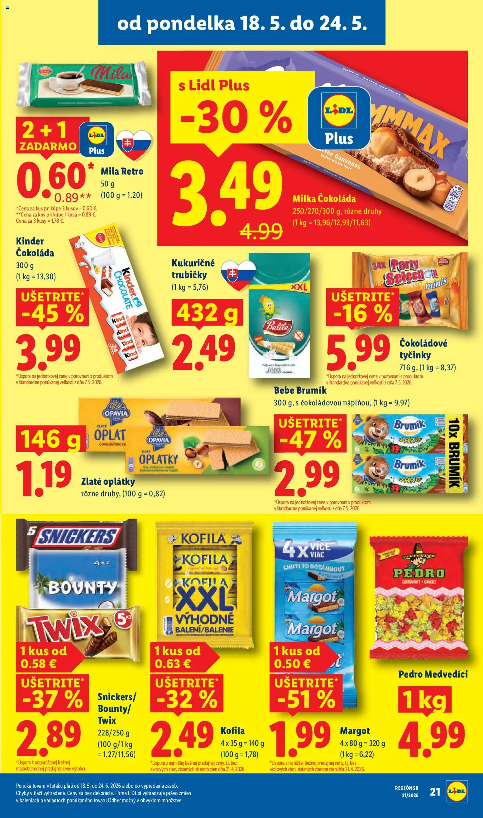 Nové Lidl akcie – leták je platný od 18.05.2026 | Strana: 27 | Produkty: Kinder, Čokoláda, Mila, Milka