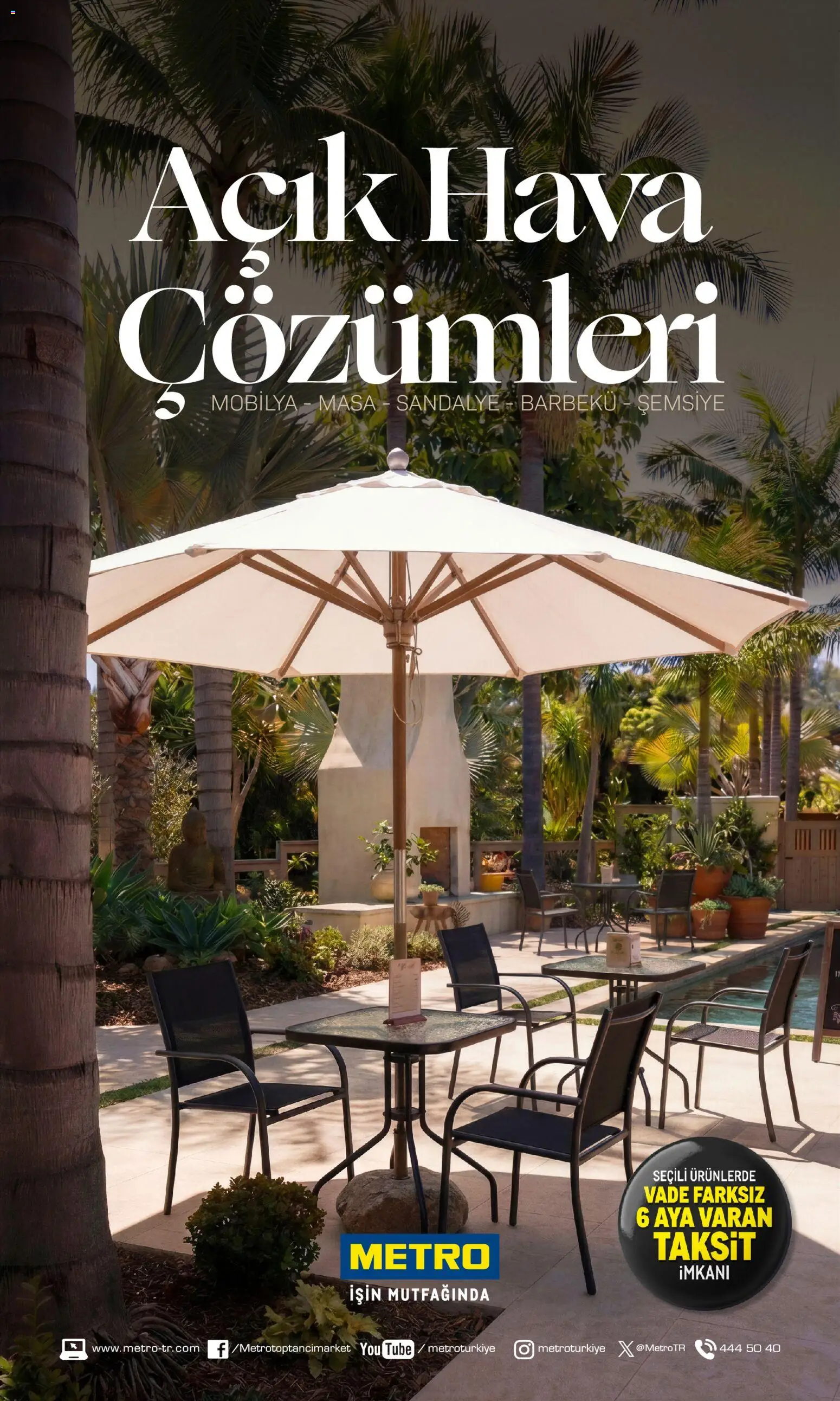 Metro - Açık Hava Çözümleri - 01 Temmuz 2026 tarihinden itibaren geçerlidir | Sayfa: 1 | Ürünler: Masa, Sandalye, Şemsiye