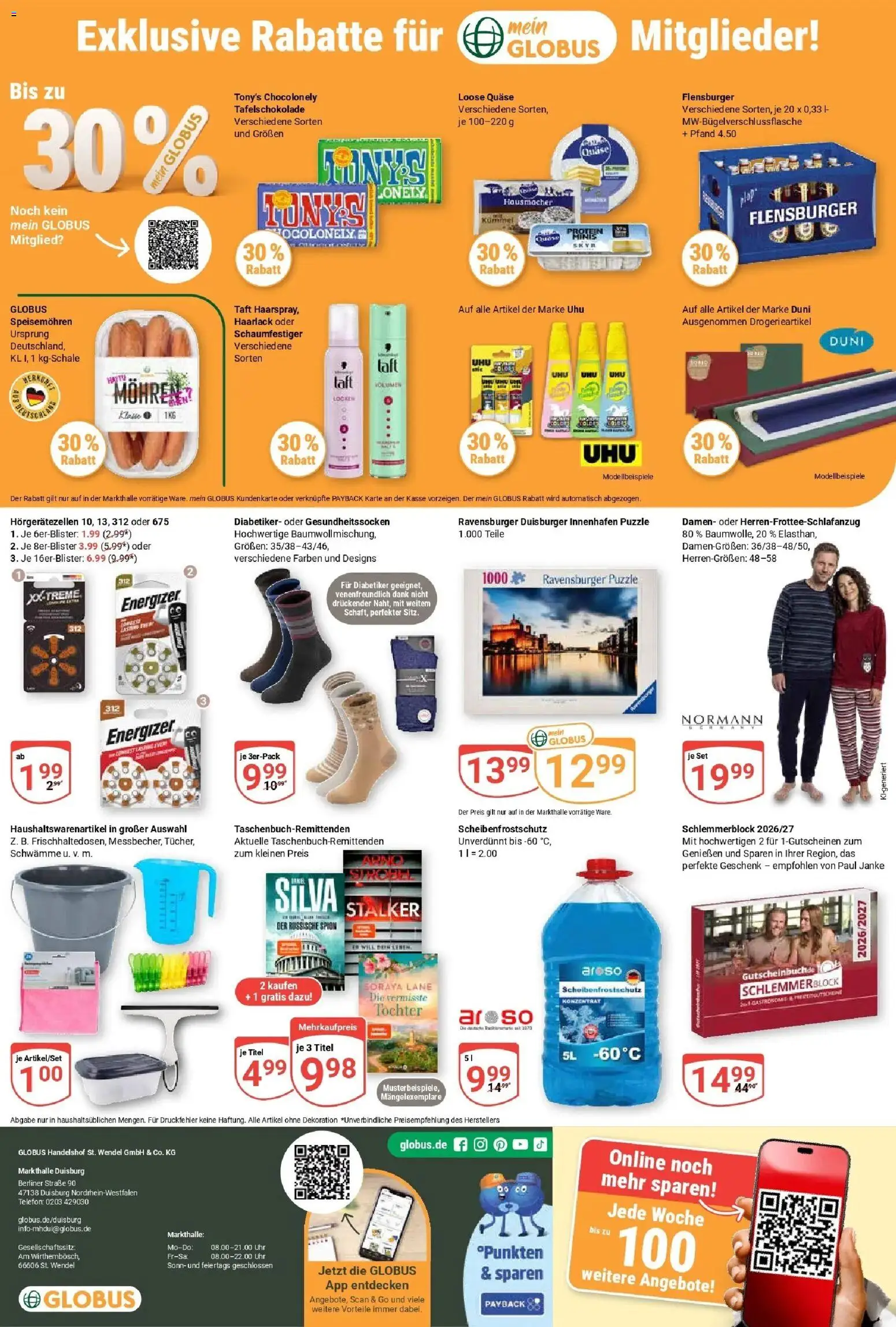 Globus Prospekt Duisburg (ab 26.10.2026) » Angebote online | Seite: 27 | Produkte: Berliner, Mohren, Flensburger, Uhr