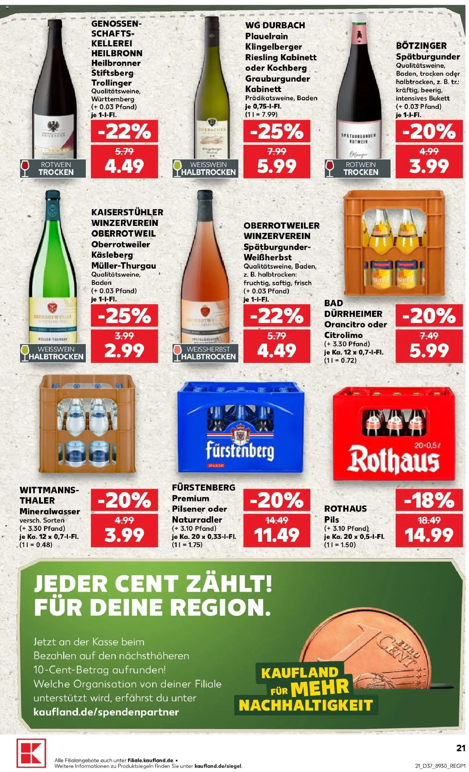 Prospekt Kaufland ab 07.09.2026 » Angebote Online zum Blättern | Seite: 30 | Produkte: Weißwein, Rotwein, Rotwein trocken, Mineralwasser