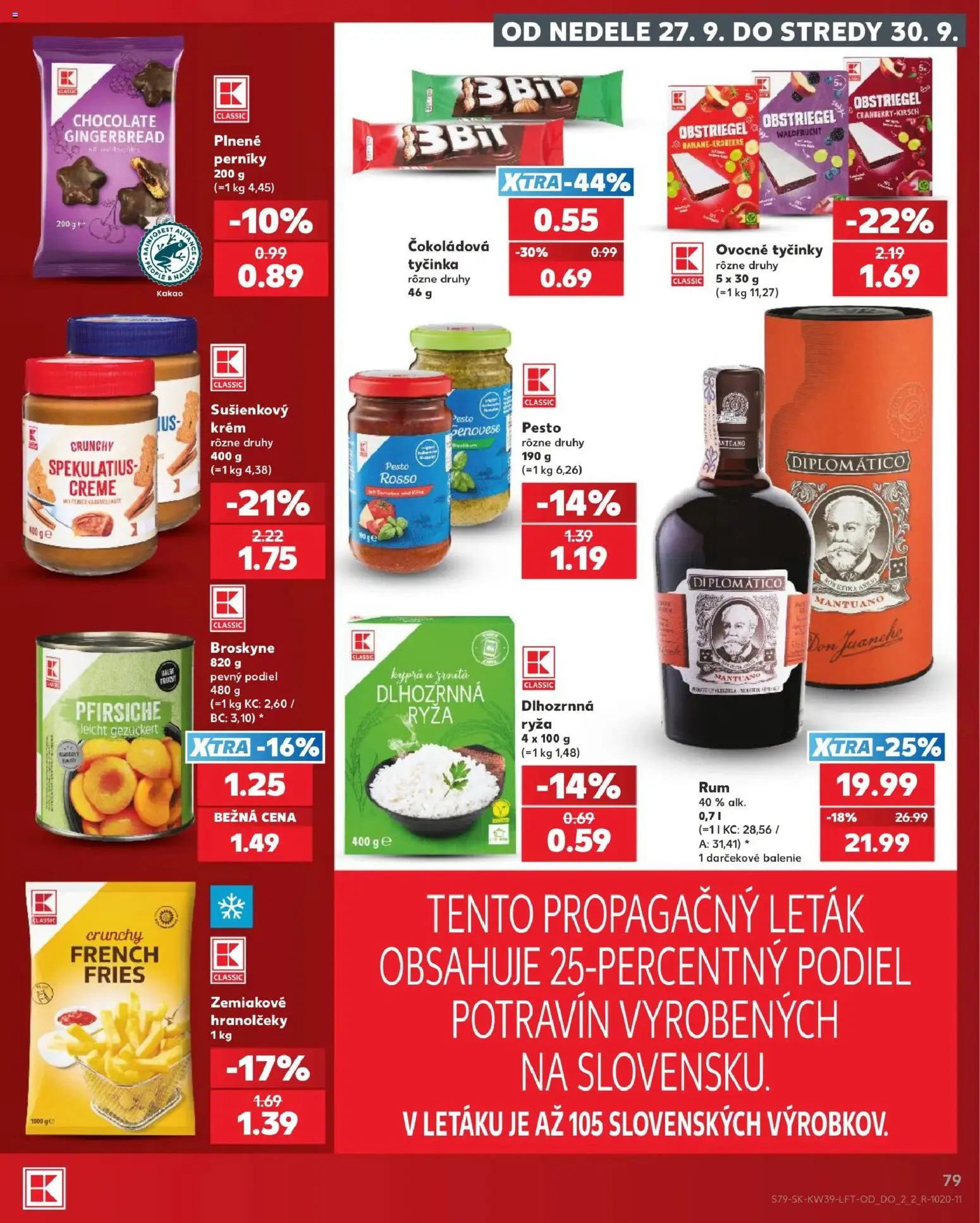 Nové Kaufland akcie – leták je platný od 24.09.2026 | Strana: 79 | Produkty: Diplomatico, Čokoládová tyčinka, Kakao, Pesto
