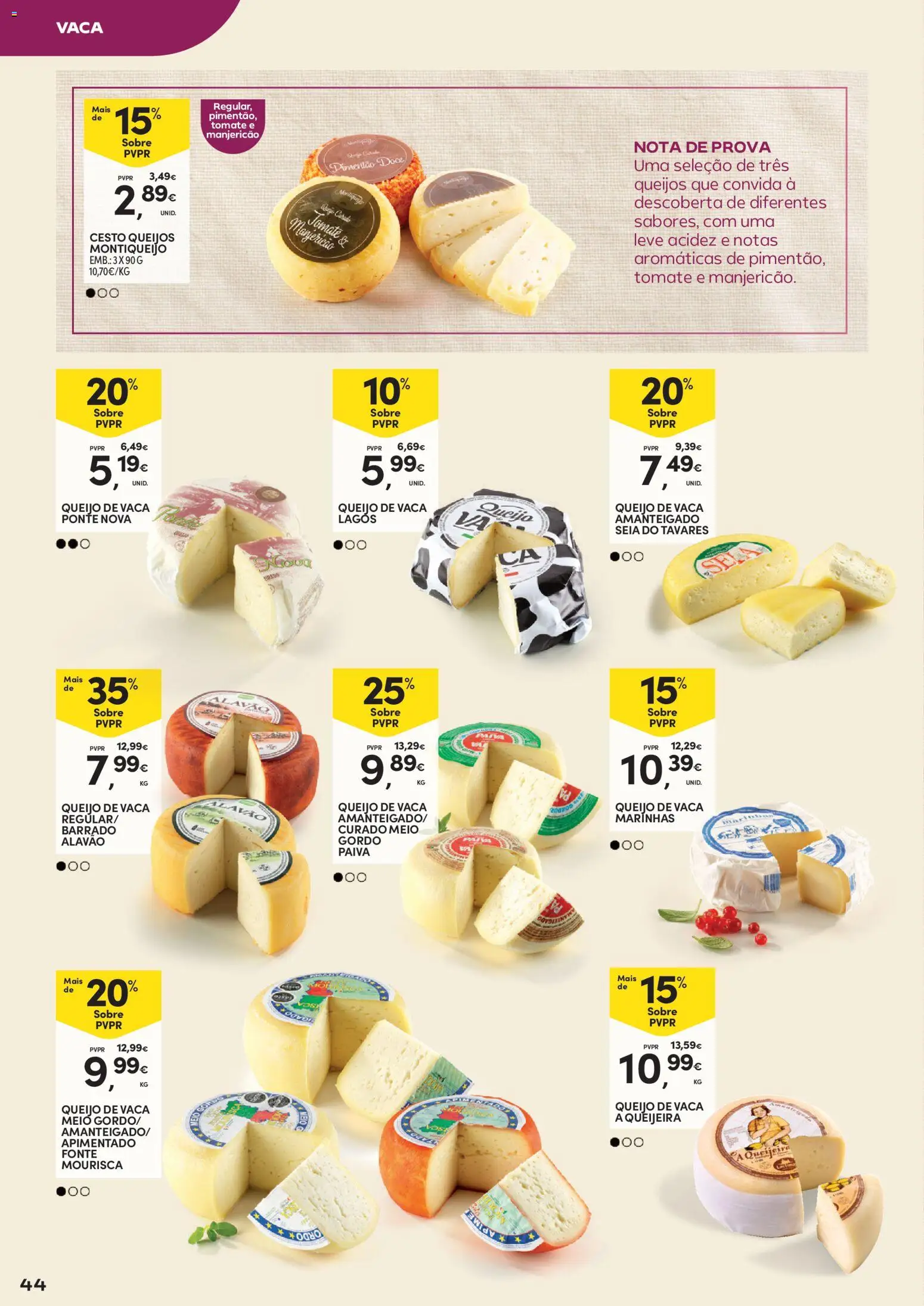 Continente Vinhos, Enchidos e Queijos │ válido de 22/09/2026 | Página: 44 | Produtos: Pimentão, Queijo, Tomate