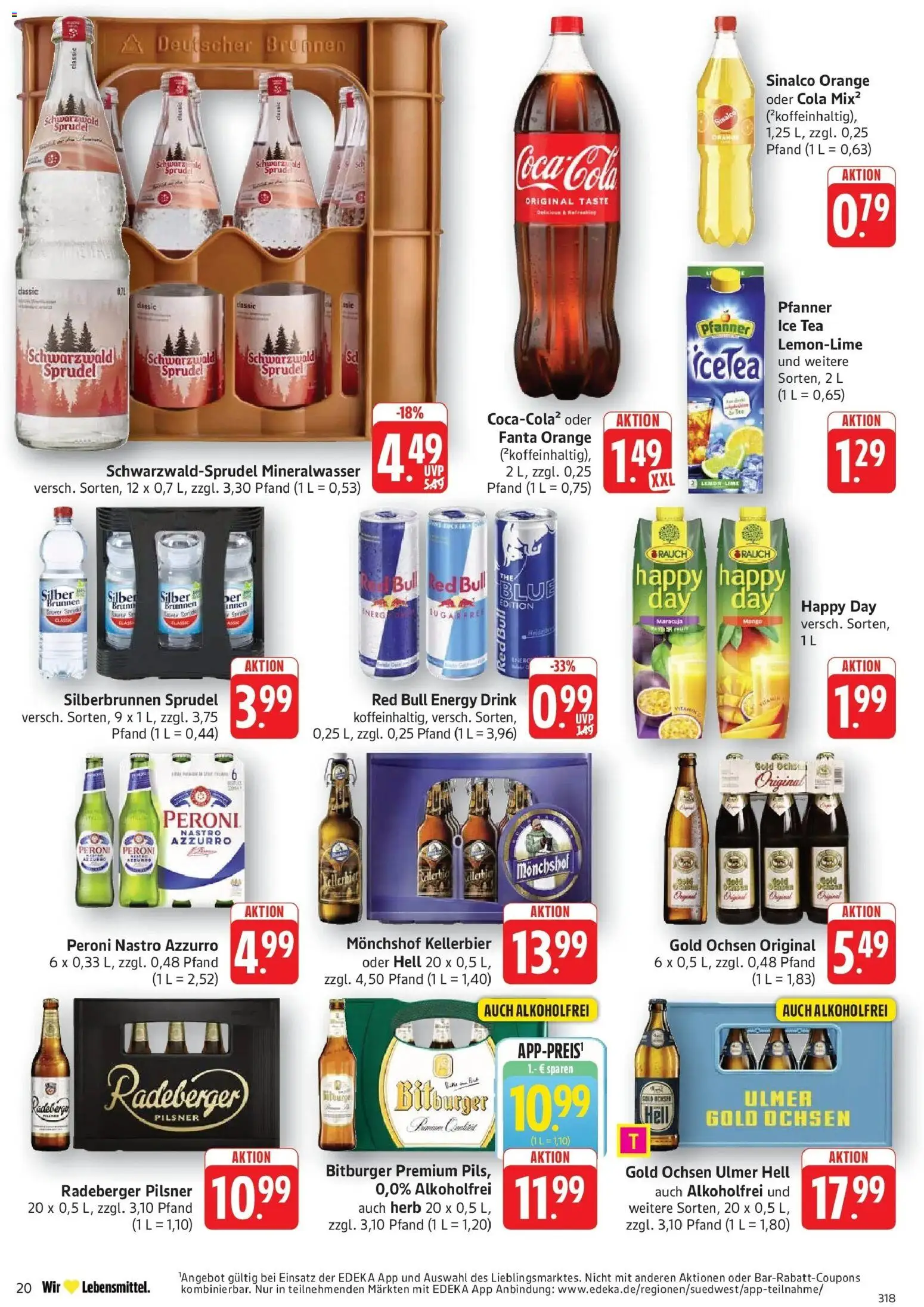 Edeka Prospekt Eislingen (ab 12.10.2026) » Angebote Online | Seite: 20 | Produkte: Monchshof, Red bull, Energy, Radeberger pilsner