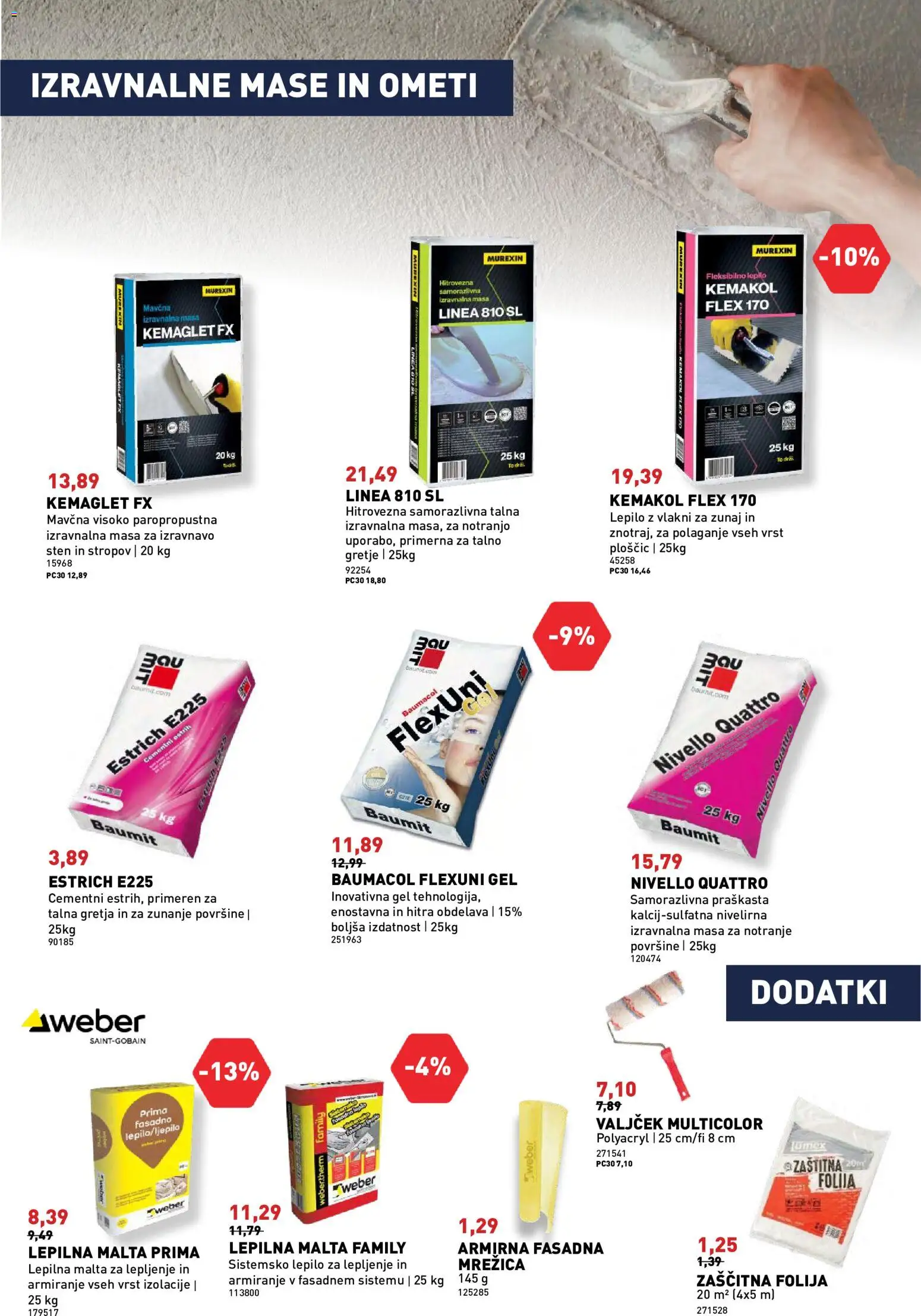 Novi Inpos katalog ponudbe – veljaven od 07.05.2026 | Stran: 19 | Izdelki: Mrežica, Folija, Lepilo