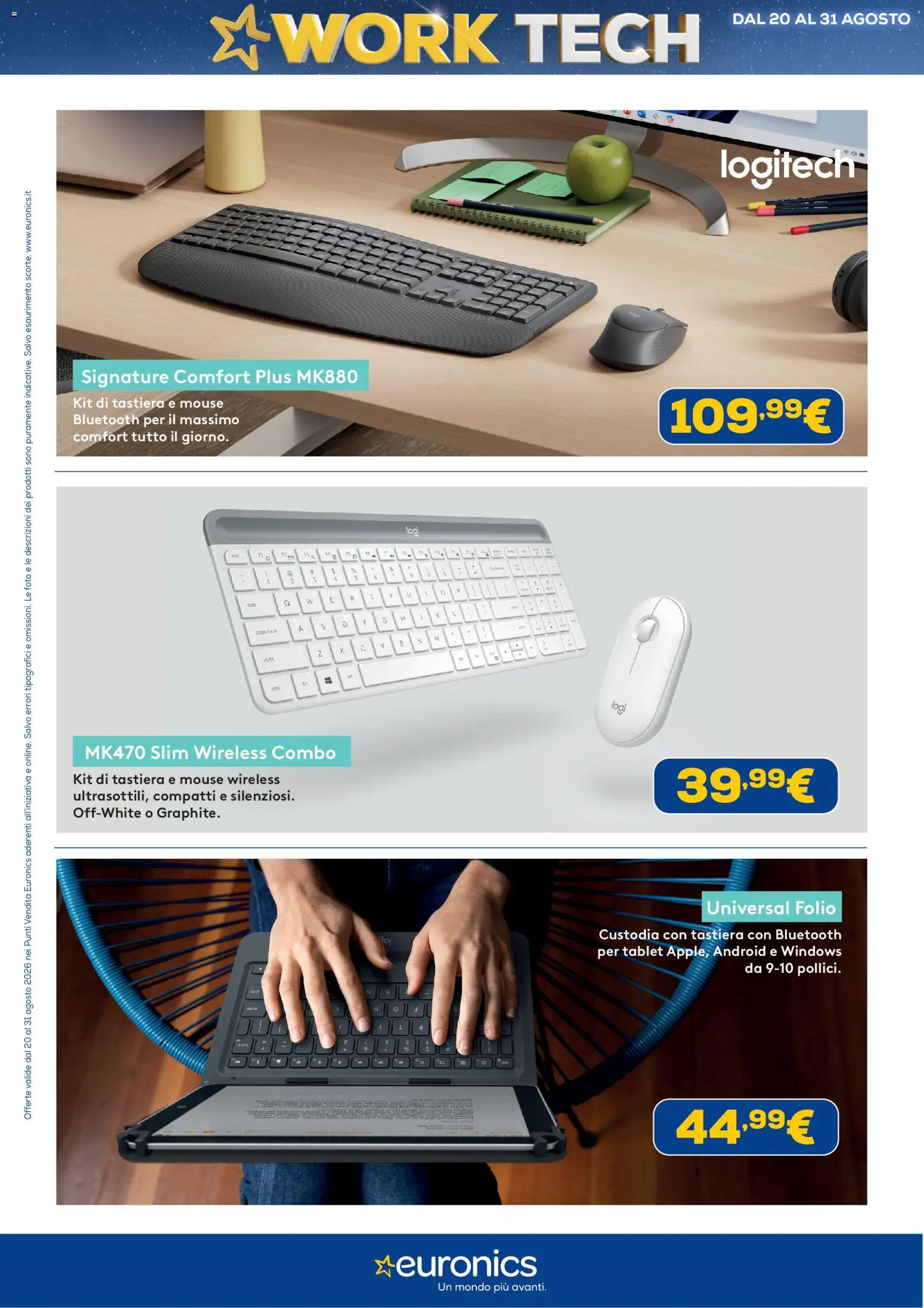Volantino Euronics del 20/08/2026 | Pagina: 18 | Prodotti: Tablet, Mouse, Tastiera