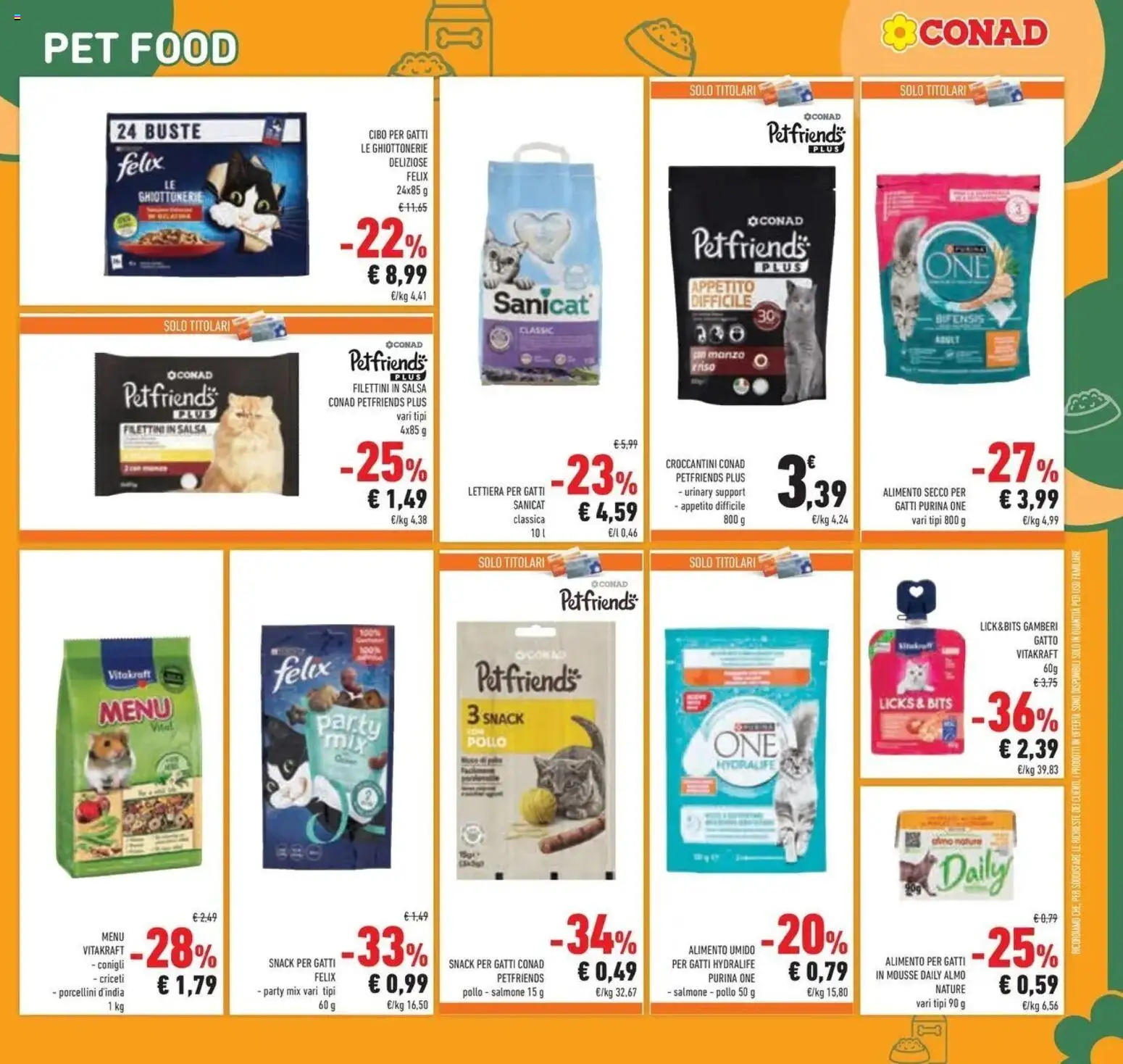 Anteprima volantino Conad dal 07/10/2026 prossima settimana | Pagina: 39 | Prodotti: Lettiera per gatti, Salmone, Manzo, Gamberi