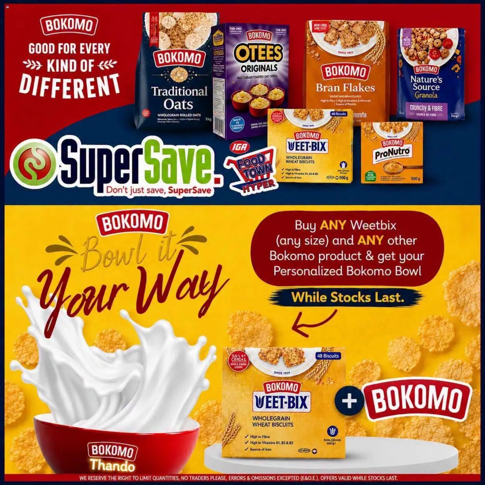New Super Save catalogue – valid from 06/08/2026 | Page: 1 | Products: Bowl, Iron, Vitamins, Oats