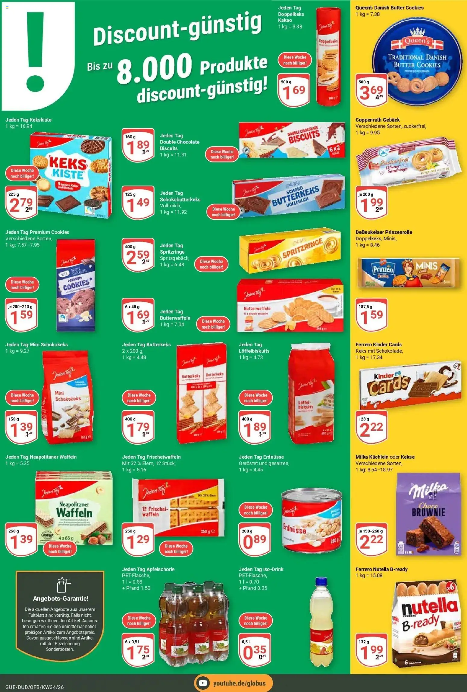 Globus Prospekt Saarbrücken-Dudweiler (ab 17.08.2026) » Angebote online | Seite: 16 | Produkte: Erdnüsse, Butter, Milka, Kekse