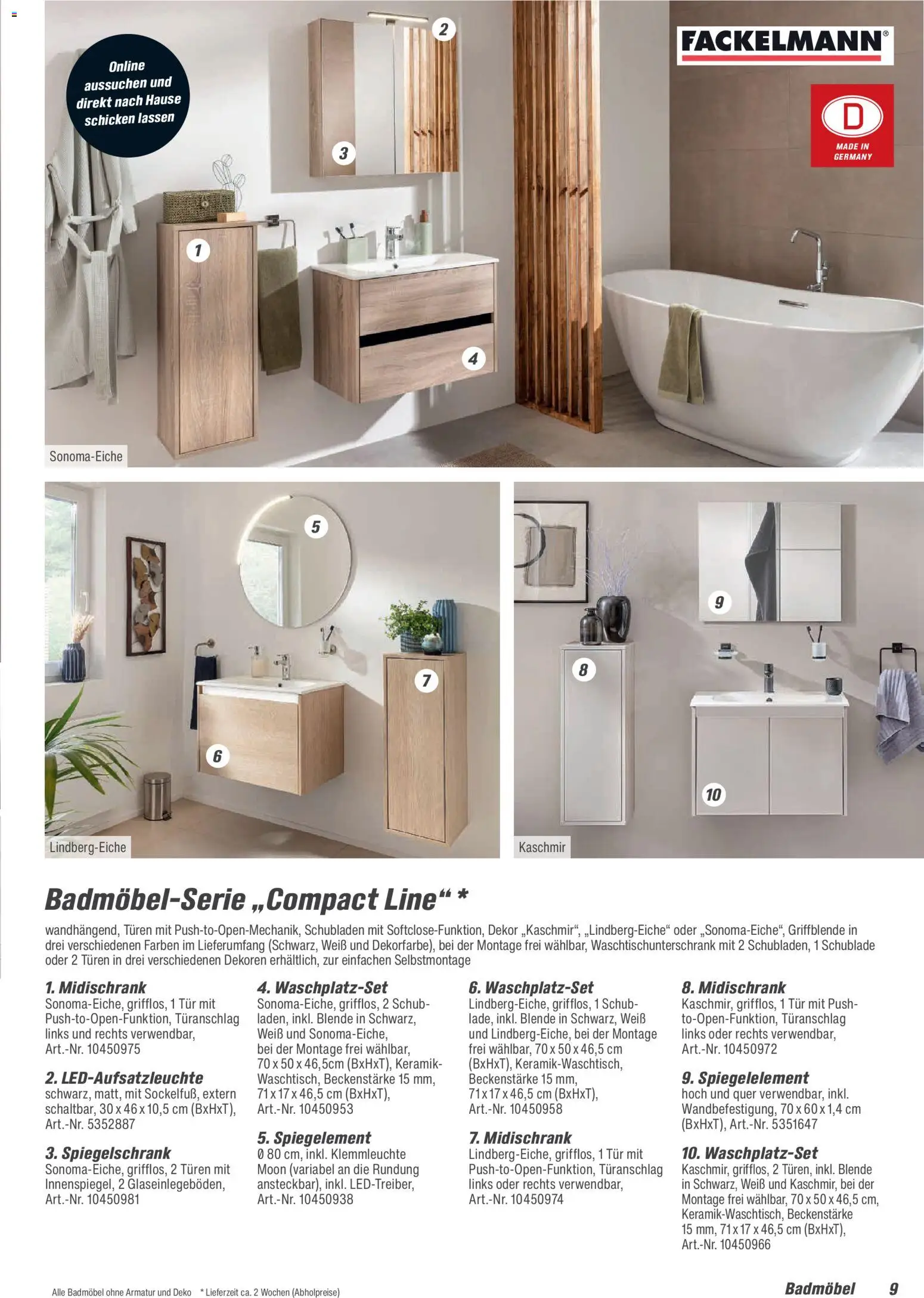Toom Baumarkt Bad, Sanitär & Zubehör 2026 – gültig ab 01.01.2026 | Seite: 9 | Produkte: Tür, Armatur, Spiegelschrank, Midischrank