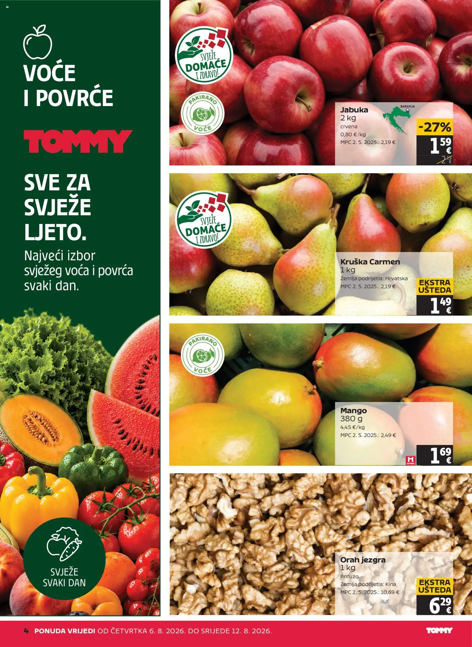 Tommy katalog | vrijedi od 06.08.2026 | Stranica: 4 | Proizvodi: Povrće, Voće, Mango, Jabuka