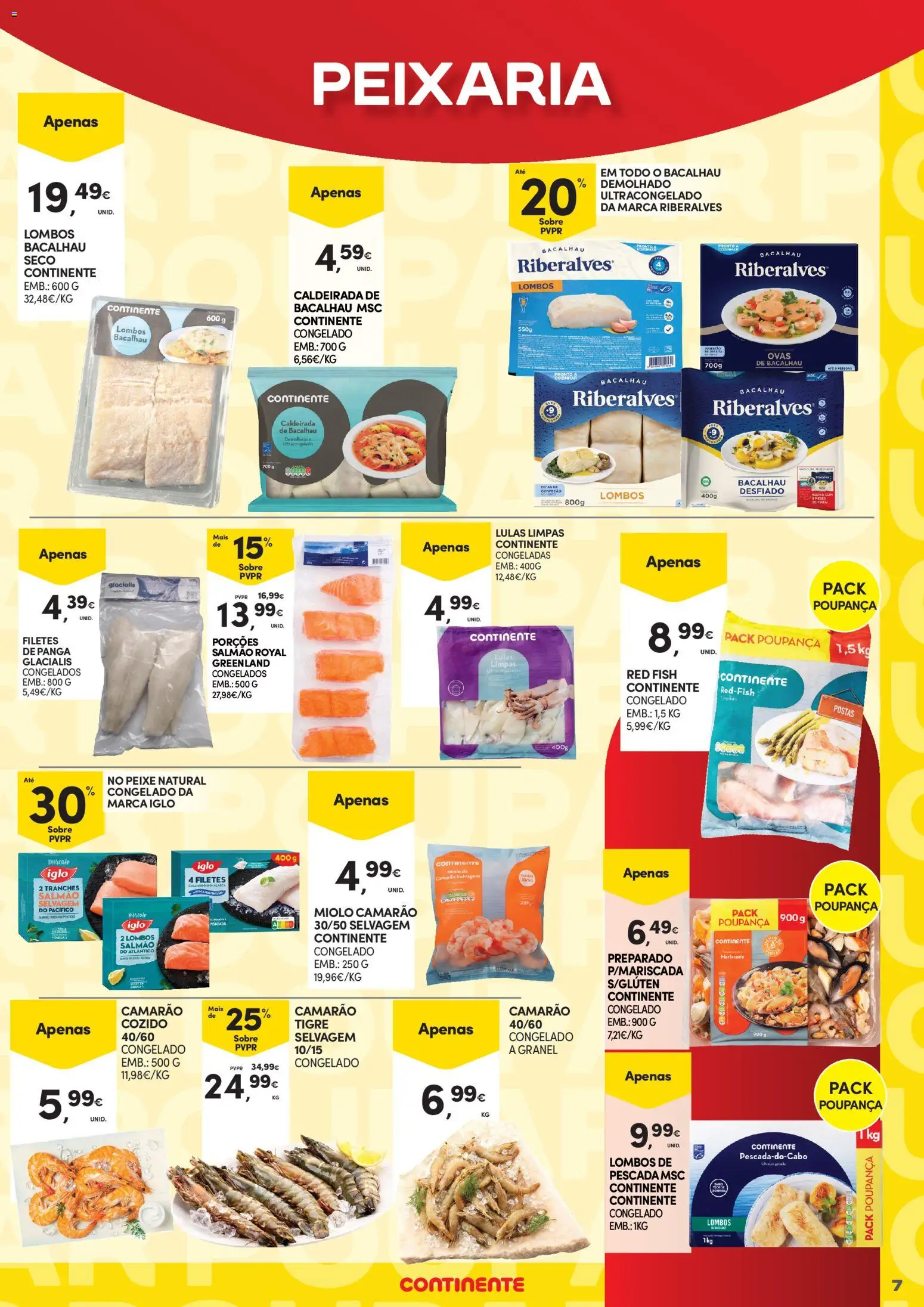 Continente - Açores Poupança para todos │ válido de 06.04.2026 | Página: 7 | Produtos: Bacalhau, Pescada, Salmão, Peixe