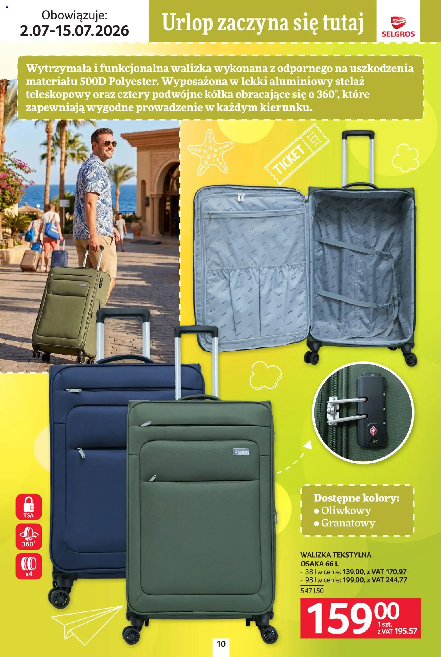 Selgros cash&carry gazetka - Urlop od 02.07.2026 | Strona: 10 | Produkty: Walizka