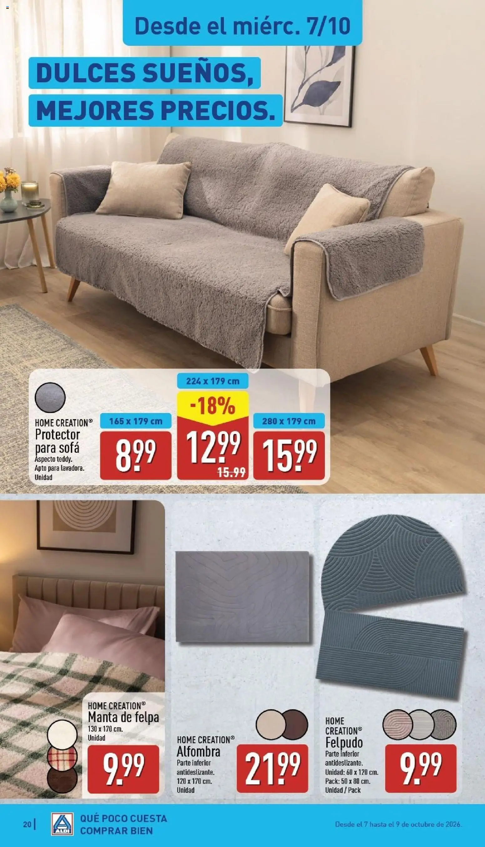 Aldi folleto Baleares │ válido desde el 05/10/2026 | Página: 20 | Productos: Manta, Dulces, Alfombra, Felpudo
