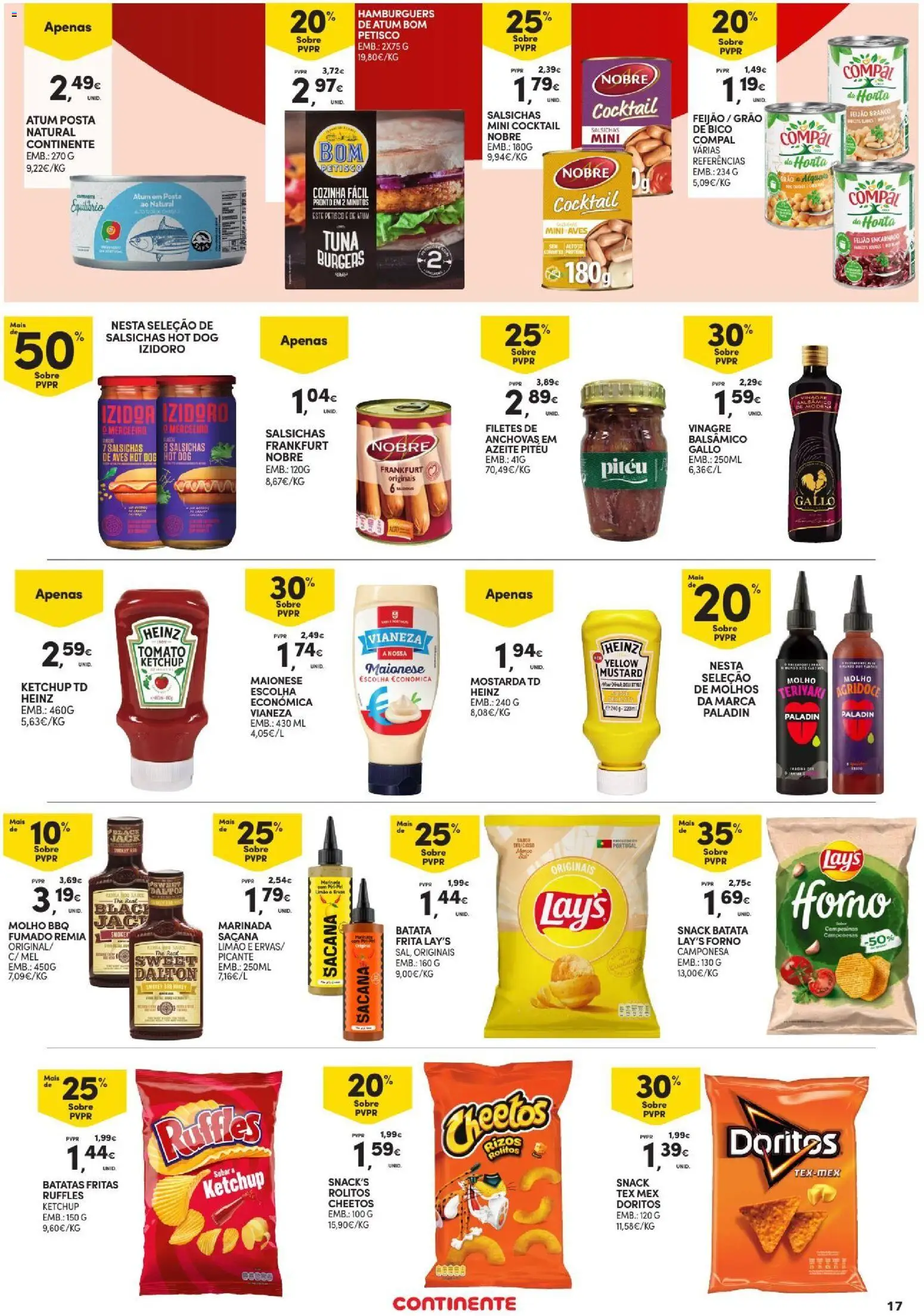 Continente Açores │ válido de 20/08/2026 | Página: 17 | Produtos: Batata, Atum, Mel, Feijão