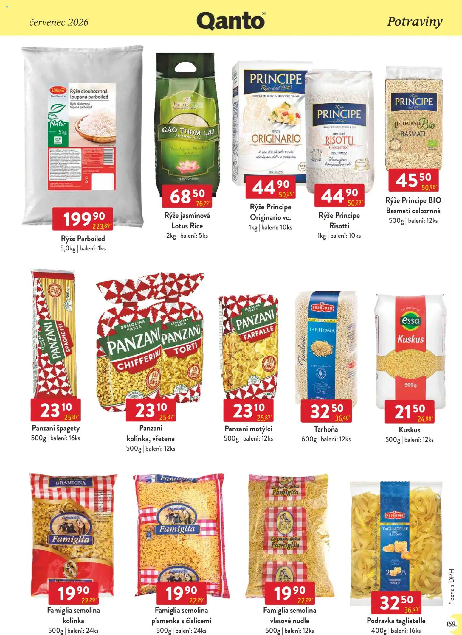 Astur & Qanto leták - Velkoobchod 07/2026 od 01.07.2026 | Strana: 159 | Produkty: Rýže parboiled, Špagety, Lotus, Semolina