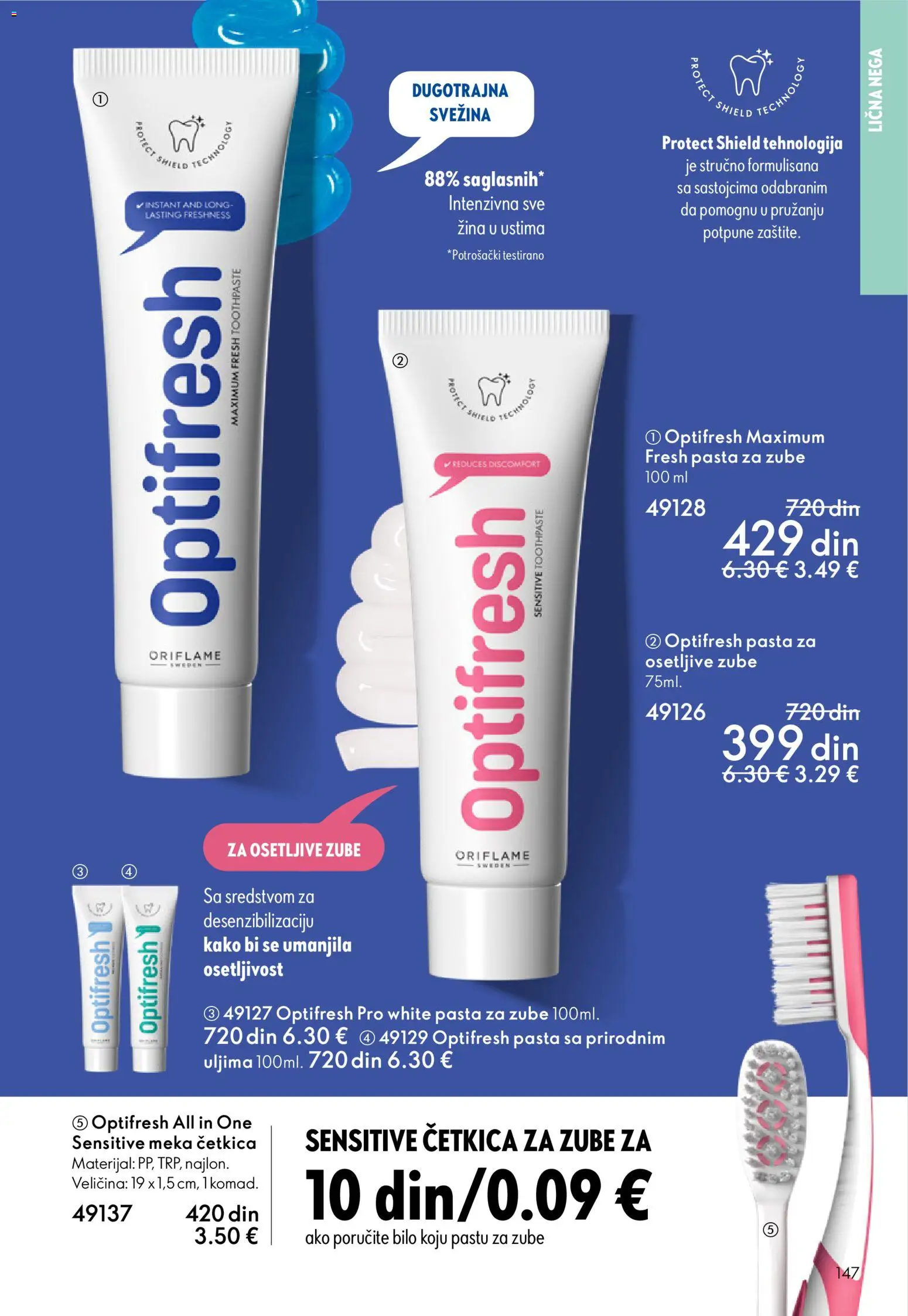 Oriflame katalog - važi od 18.02.2026 | Strana: 147 | Proizvode: Pasta, Pasta za zube, Četkica za zube