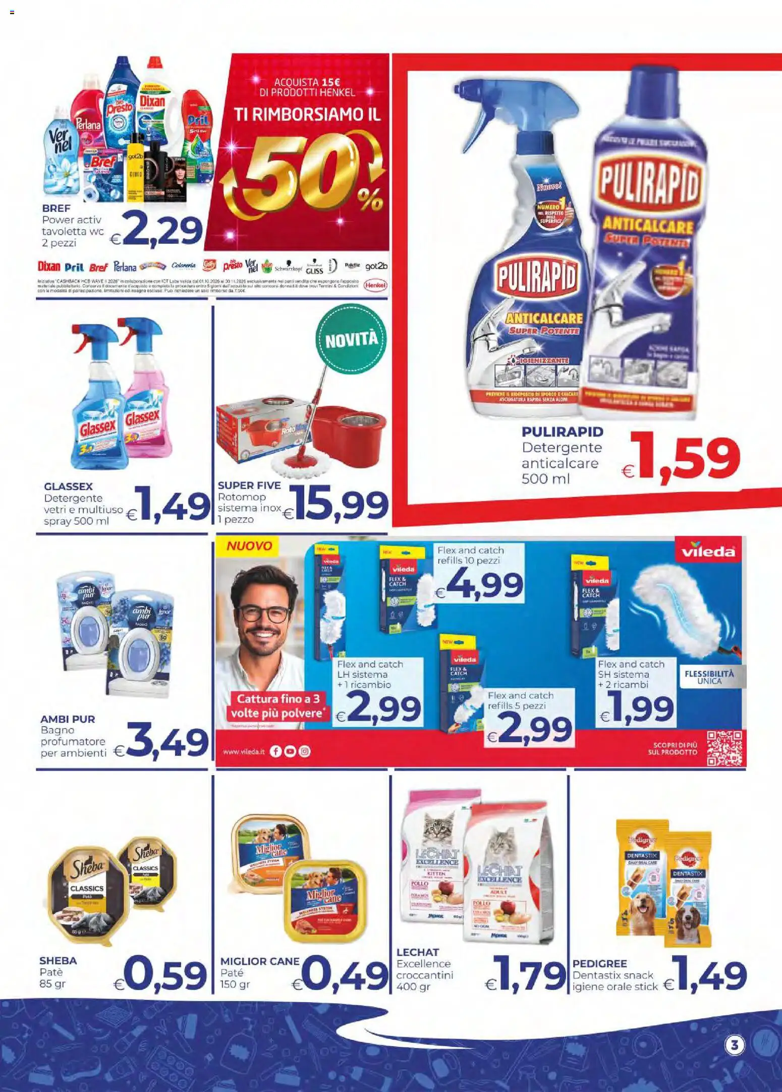Volantino Pilato del 06/10/2026 | Pagina: 3 | Prodotti: Paté, Pollo, Detergente, Tavoletta