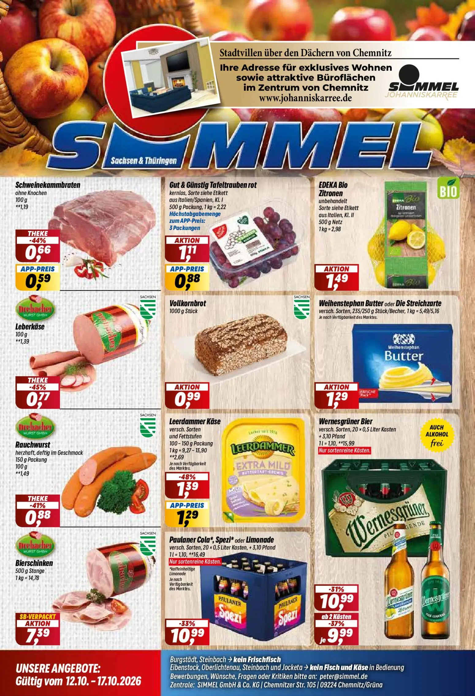 Simmel Montag, 12. Oktober Frische Produkte